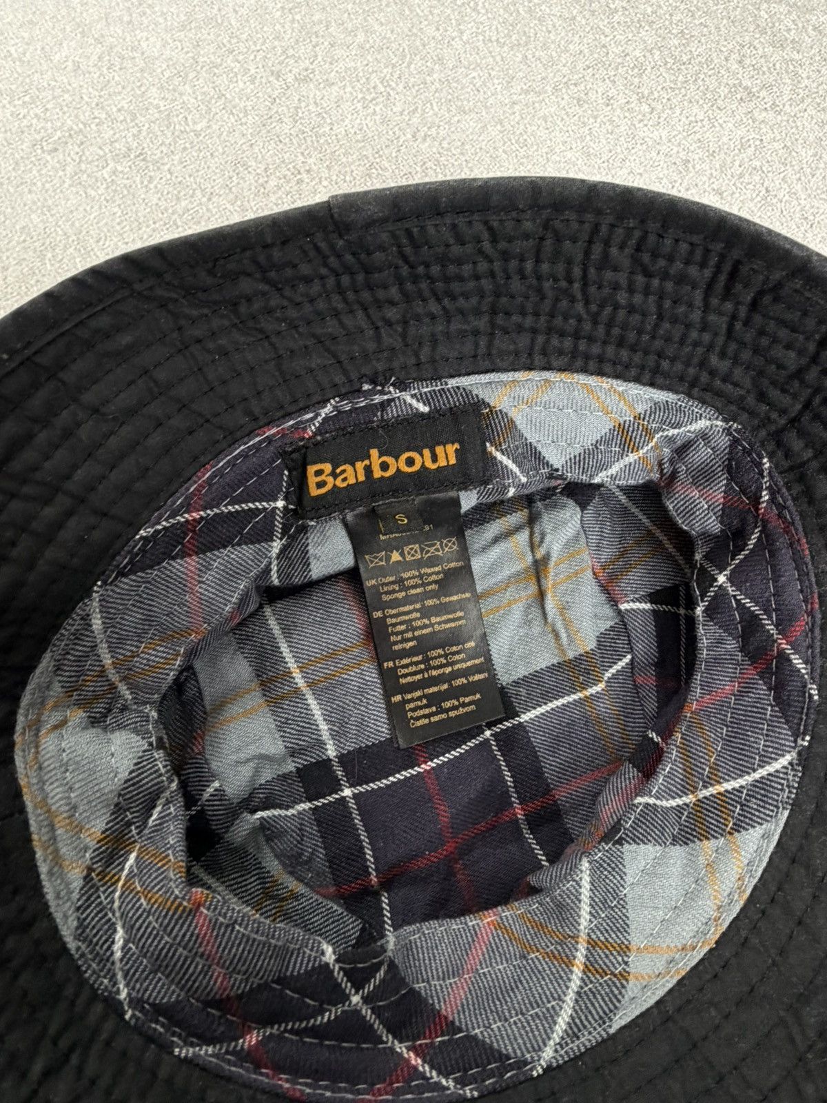 Barbour Barbour Waxed Bucket Hat Black Unisex Size S Size ONE SIZE - 8 Thumbnail