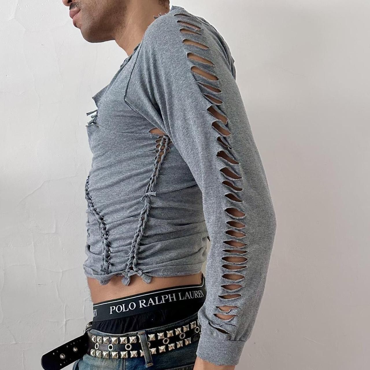 Gildan ASTROBOI* x Gildan 'Sl8' Gray Braided L/S T-Shirt - Large Size US L / EU 52-54 / 3 - 5 Thumbnail