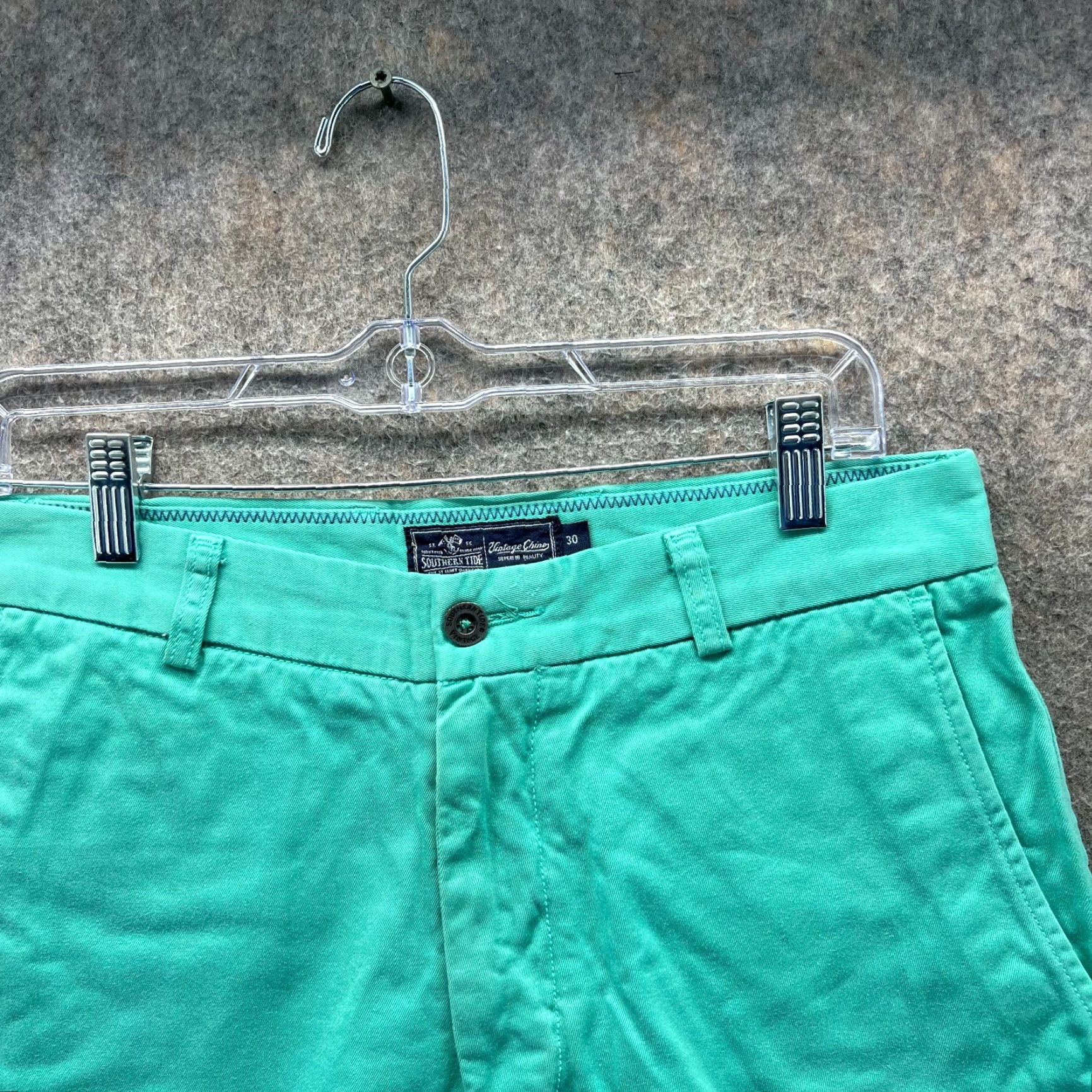 Southern Tide VINTAGE Southern Tide Shorts Mens 30 Chino Flat Front Canvas Cotton Blue 30 Inseam 6in Regular Pocket Button Relaxed Casual Mens Size US 30 / EU 46 - 4 Thumbnail