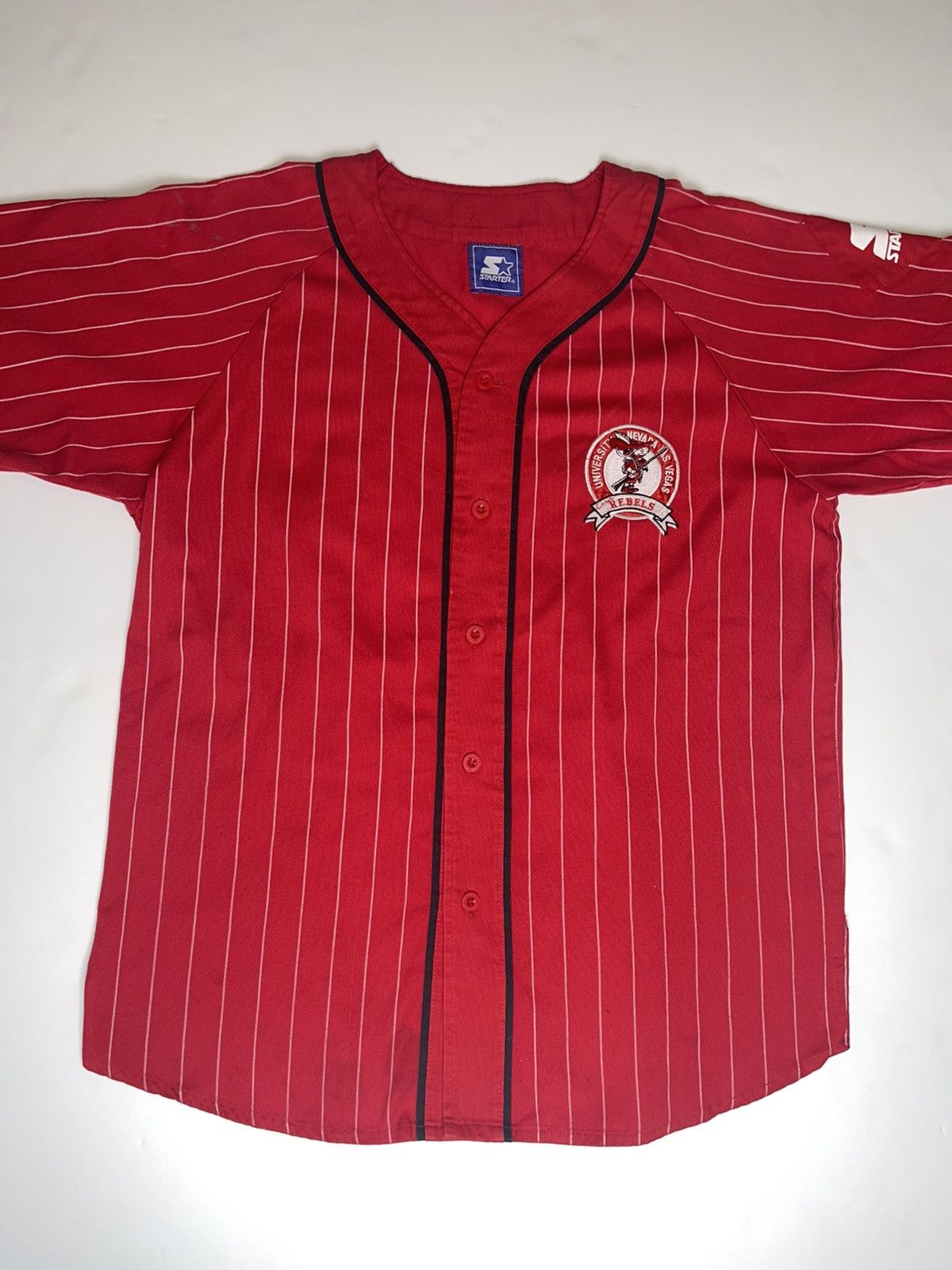 Starter VTG UNLV RUNNING REBELS UNLV PINSTRIPE BASEBALL JERSEY Size US L / EU 52-54 / 3 - 2 Thumbnail