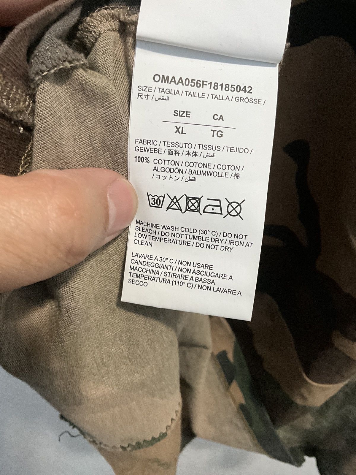 Off-White Camouflage Spliced T Shirt Size US XL / EU 56 / 4 - 6 Thumbnail