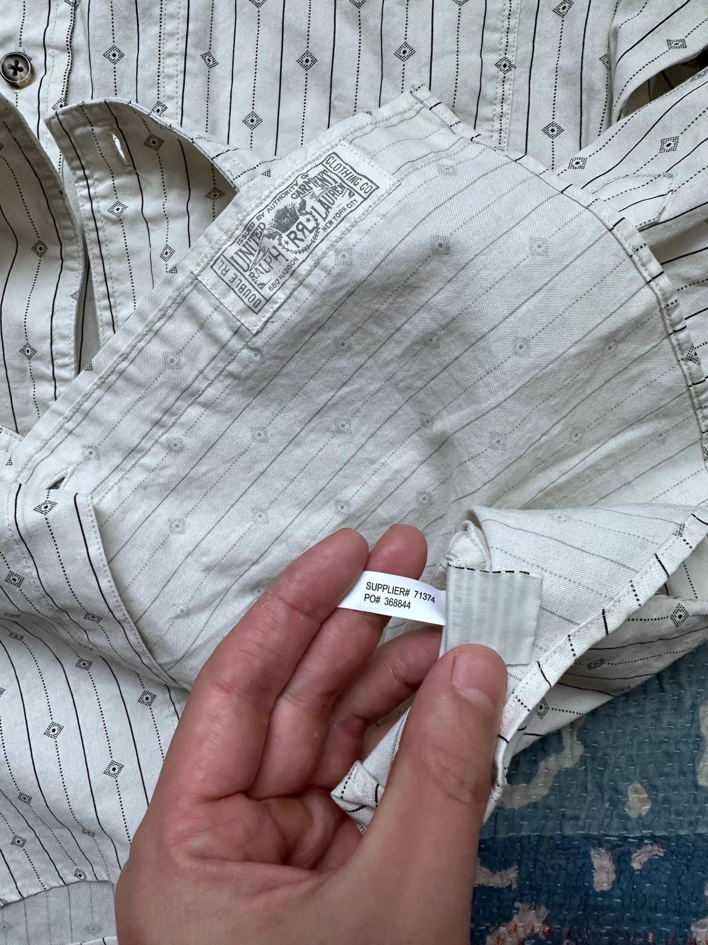 RRL Ralph Lauren rrl Vintage Western Print Striped Shirt L Size US L / EU 52-54 / 3 - 7 Thumbnail