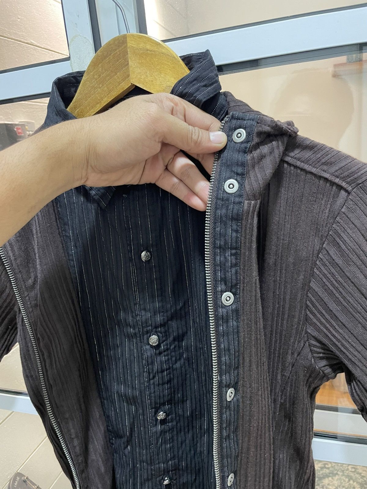 semanticdesign Semanticdesign Rare Double Layer Polos Zipper Pleated Shirt Size US S / EU 44-46 / 1 - 8 Thumbnail