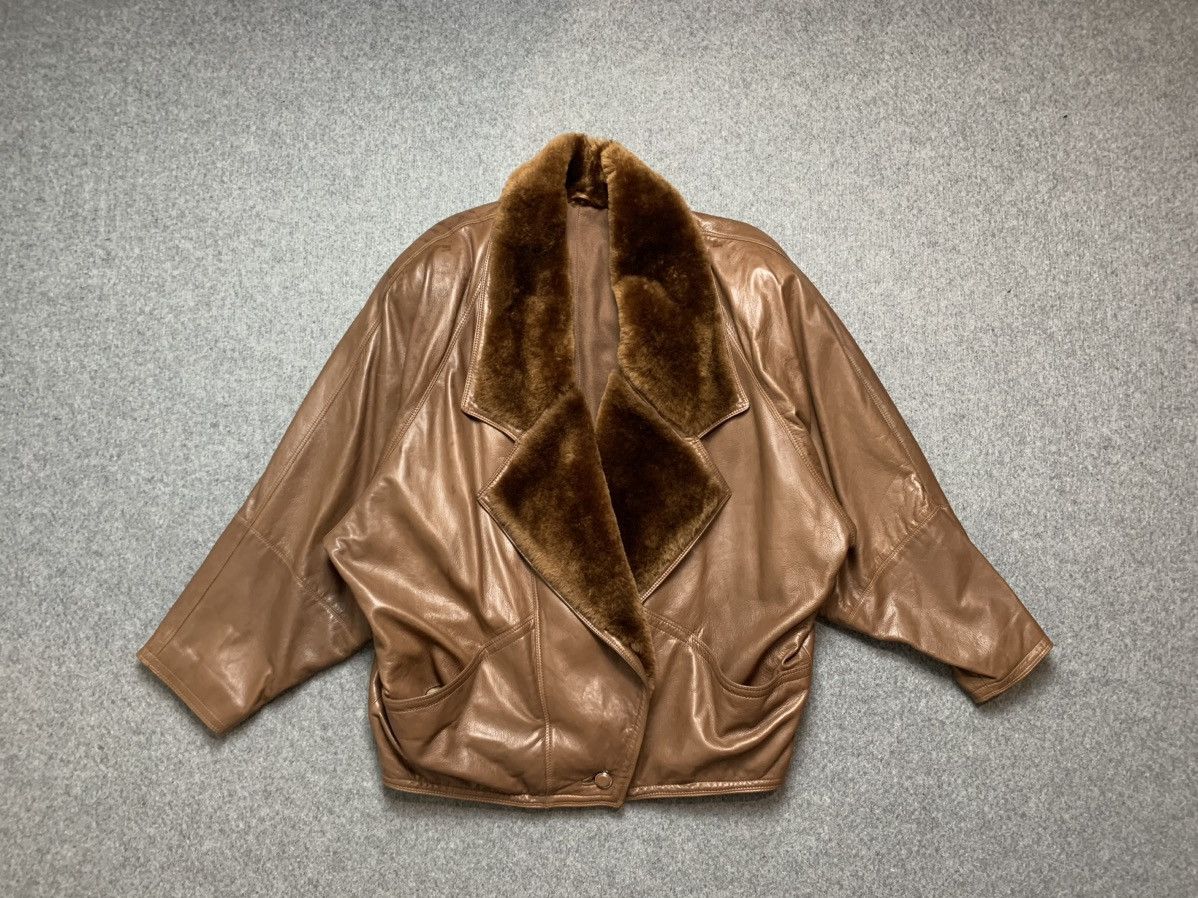Versace Vintage Gianni Versace fur leather coat Size L / US 10 / IT 46 - 1 Thumbnail
