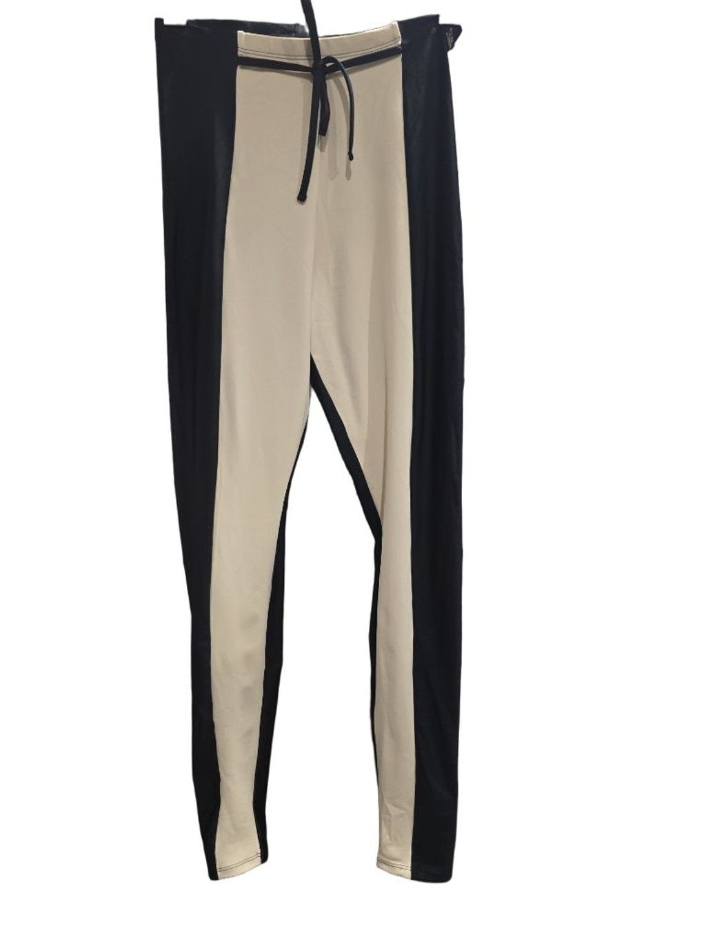 Other CAJUBRASIL Women's Black & Beige Colorblock Leggings Size L Size 28" / US 6 / IT 42 - 1 Thumbnail