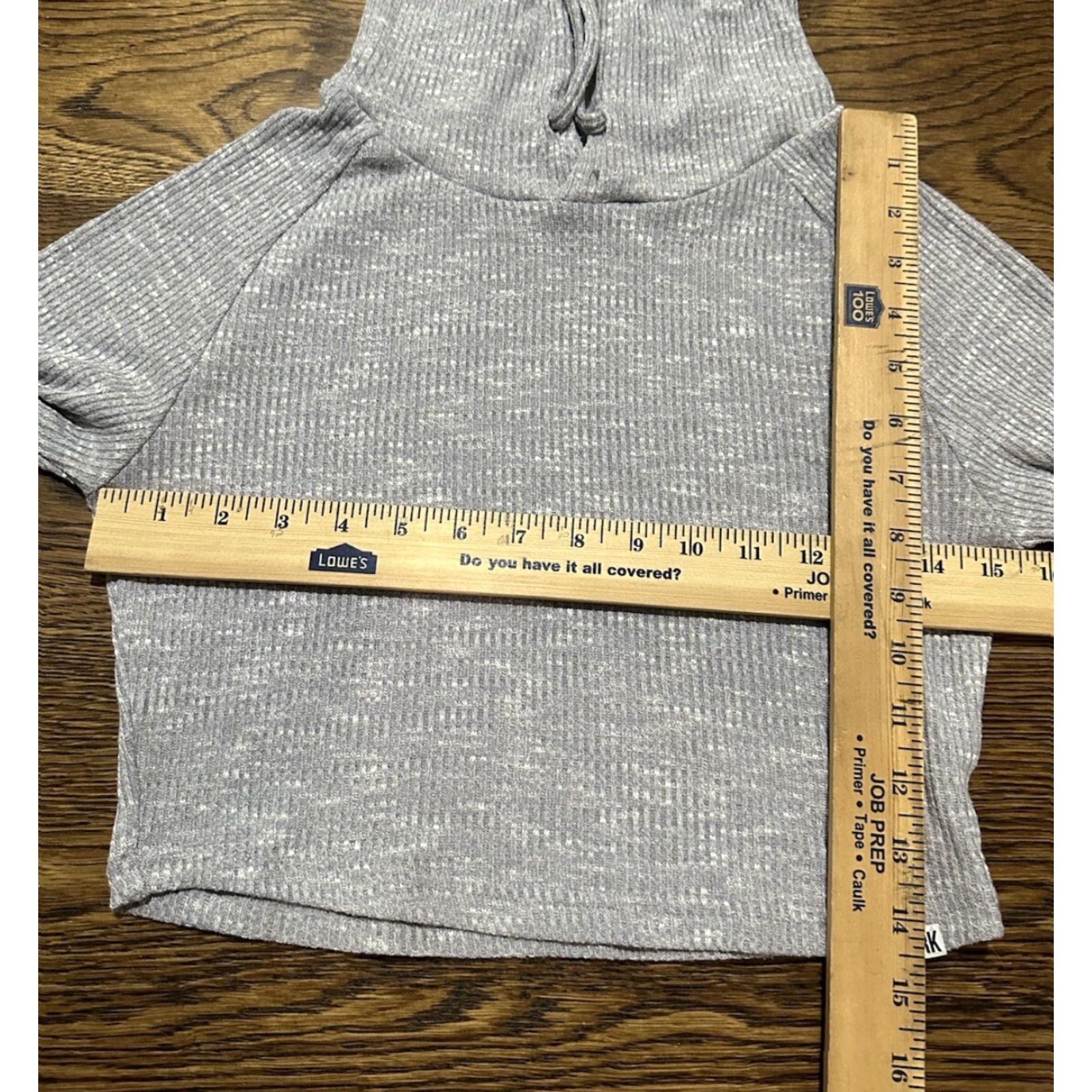 Gymshark Gymshark Slounge Cropped Ribbed Hoodie Longsleeve Gray Activewear Size M Women Pullover Crew Neck Logo Embroidered All Seasons Hooded Casual Sports Size M / US 6-8 / IT 42-44 - 7 Thumbnail