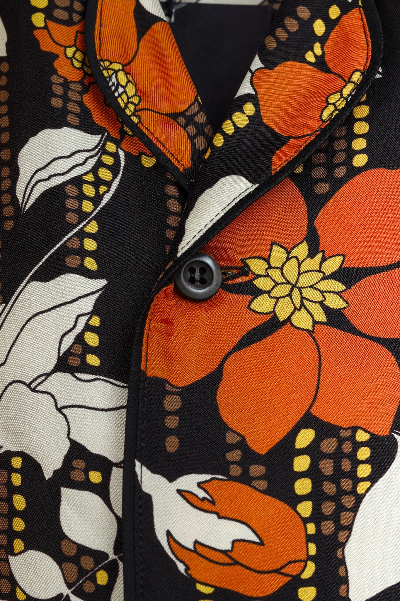 Prada Prada 2018 Orange Silk Hawaiian Print Bowling Shirt Size S / US 4 / IT 40 - 10 Thumbnail