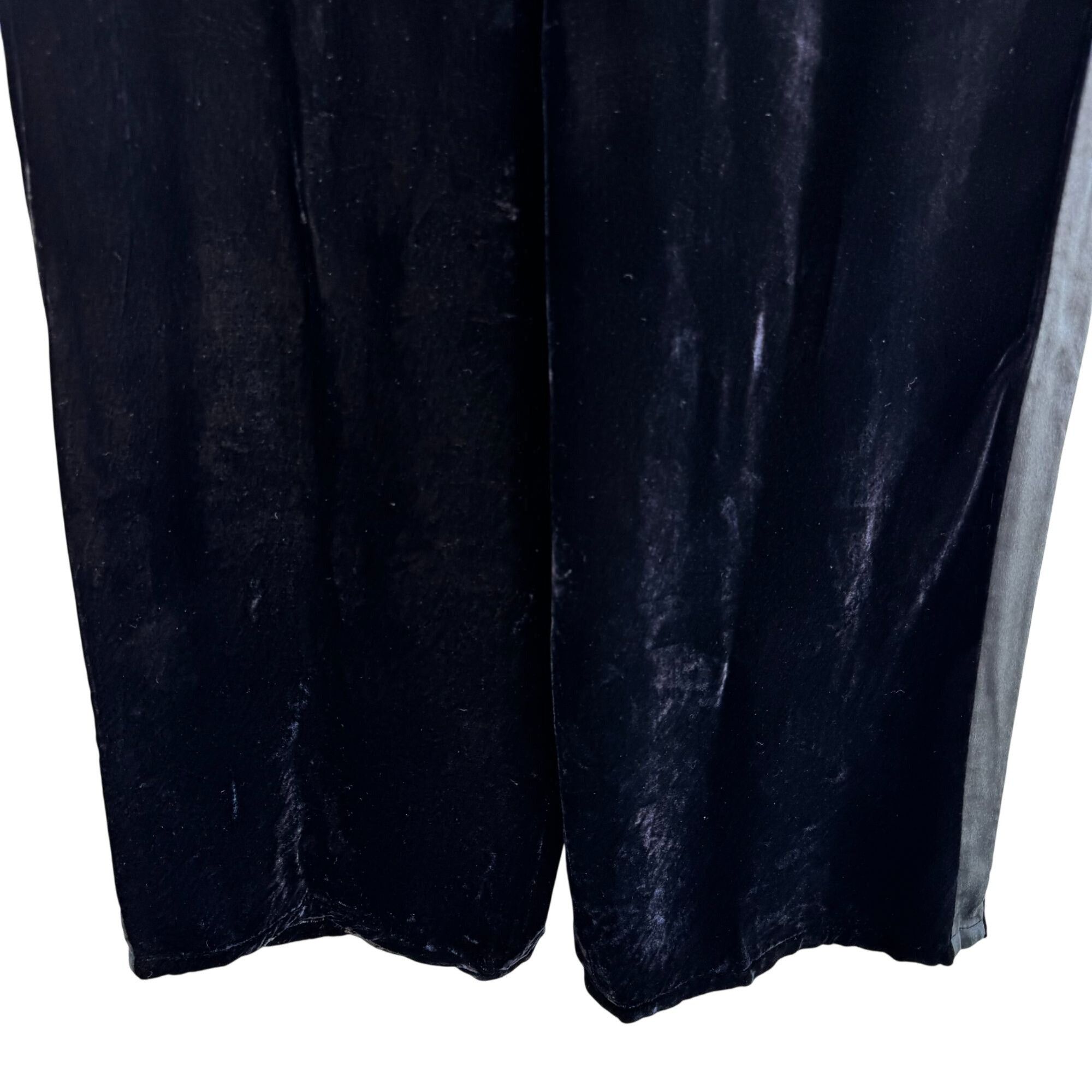 Bloomingdale's Bloomingdales Vintage Womens Black Velvet Wide-Leg Tuxedo St Size 36" / US 14 / IT 50 - 9 Thumbnail