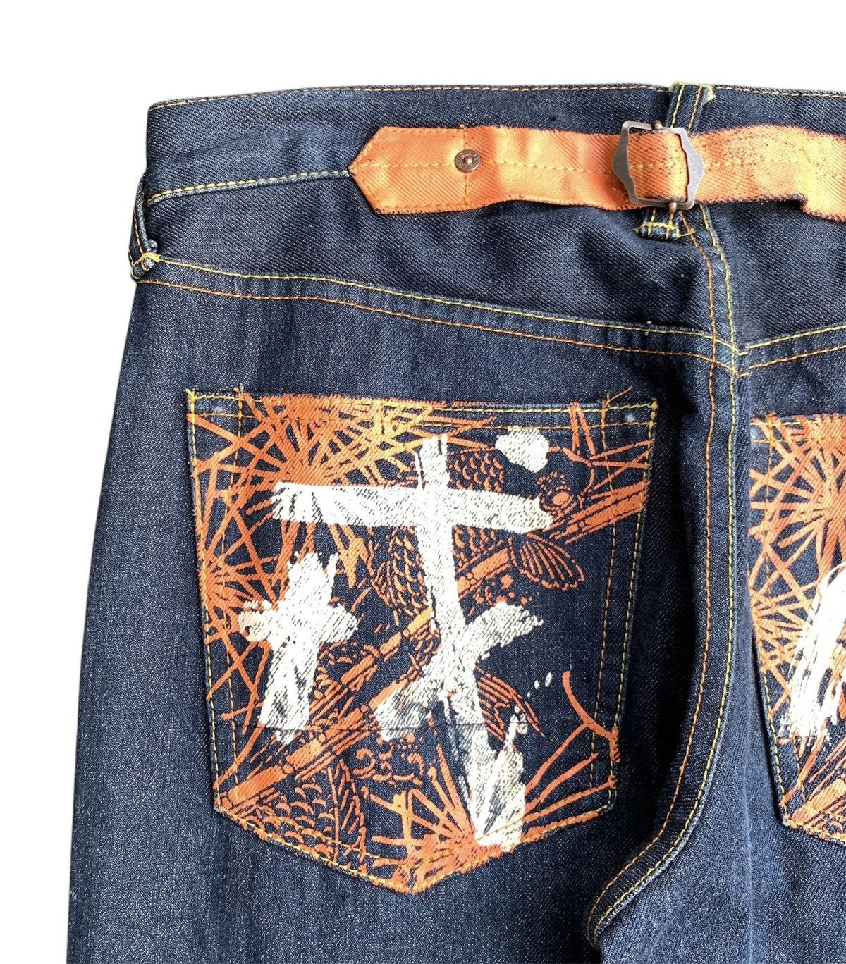 Evisu Vintage Evisu Buckle Back Koi Fish Painted Selvedge Denim Size US 30 / EU 46 - 4 Thumbnail
