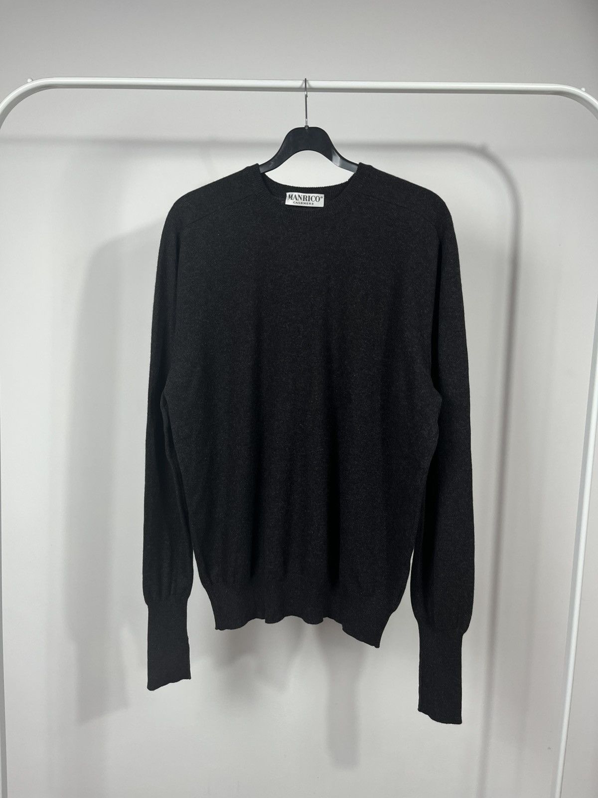 Other Manrico Cashmere Dark Grey Crewneck Sweater Made in Italy Size US XL / EU 56 / 4 - 1 Thumbnail