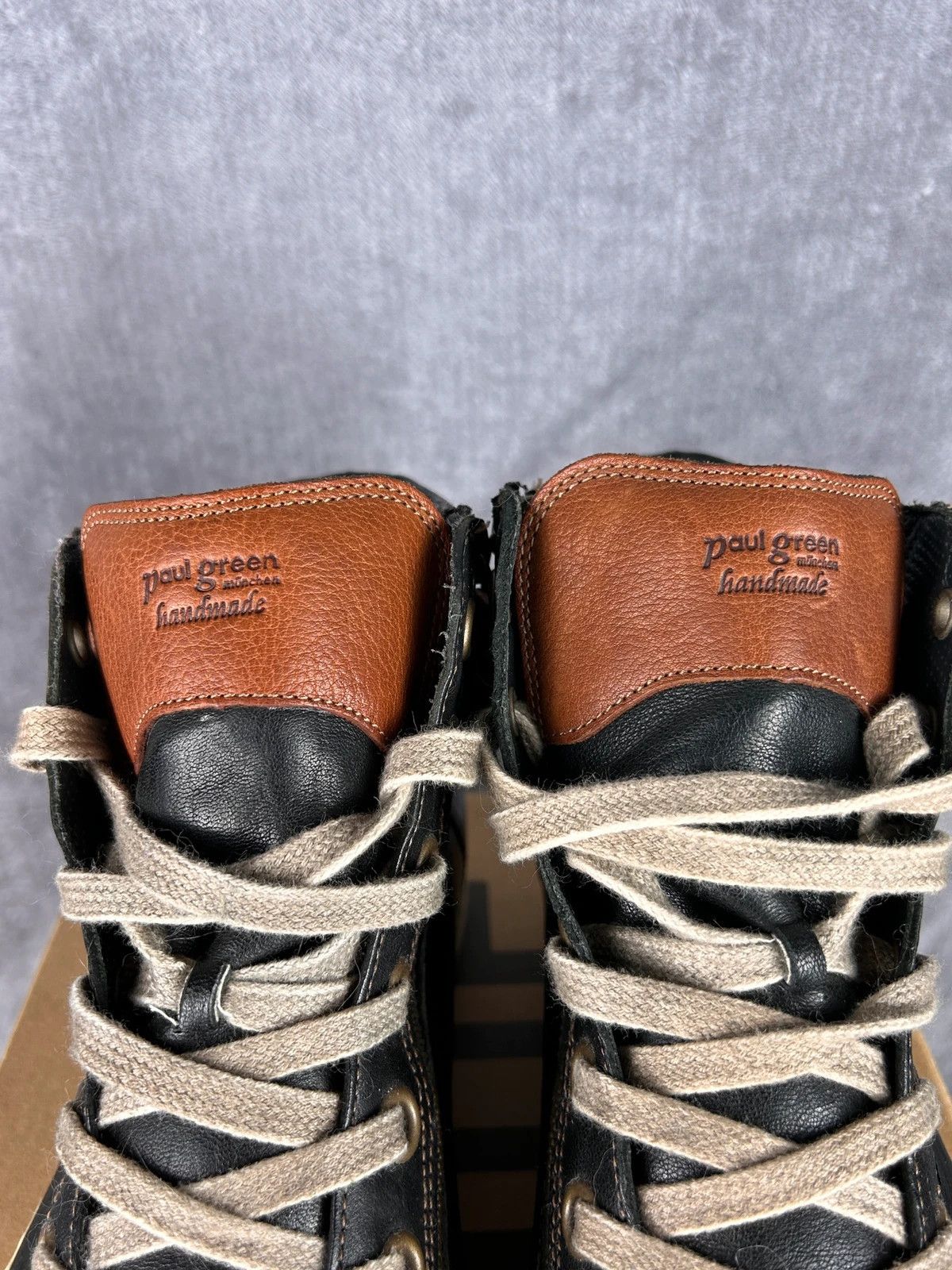 Designer Paul Green Handmade high sneakers leather mini logo Size US 7 / EU 40 - 7 Thumbnail