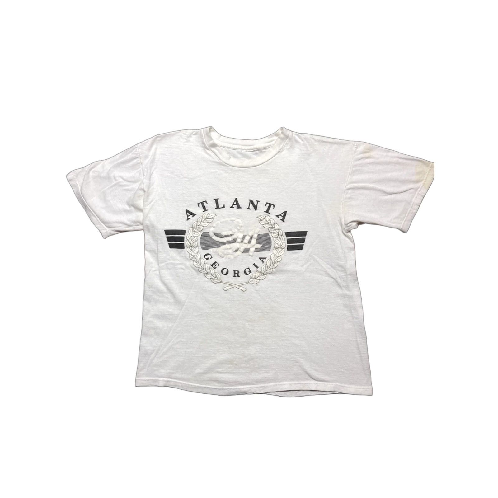 Vintage VINTAGE Unbranded T-Shirt Atlanta Georgia GA Crest Destination Tee Boxy Large White Mens L Size US L / EU 52-54 / 3 - 1 Thumbnail
