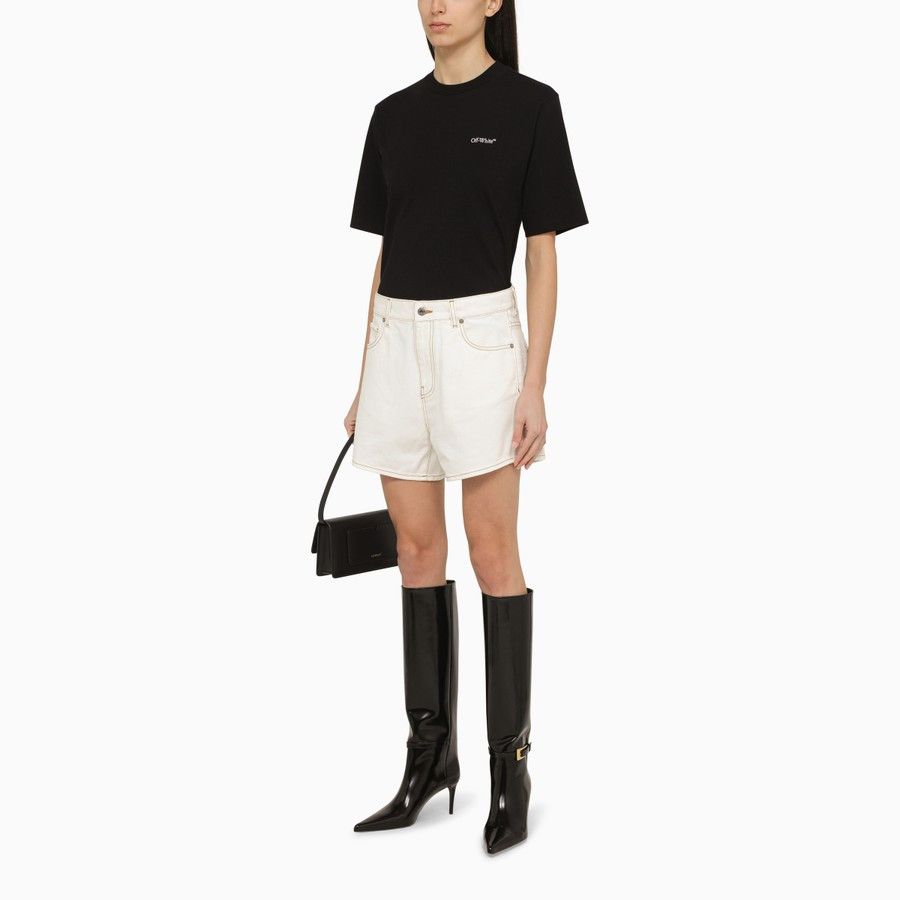 Off-White o1d2blof0924 Denim Shorts in White Size 26" / US 2 / IT 38 - 2 Thumbnail