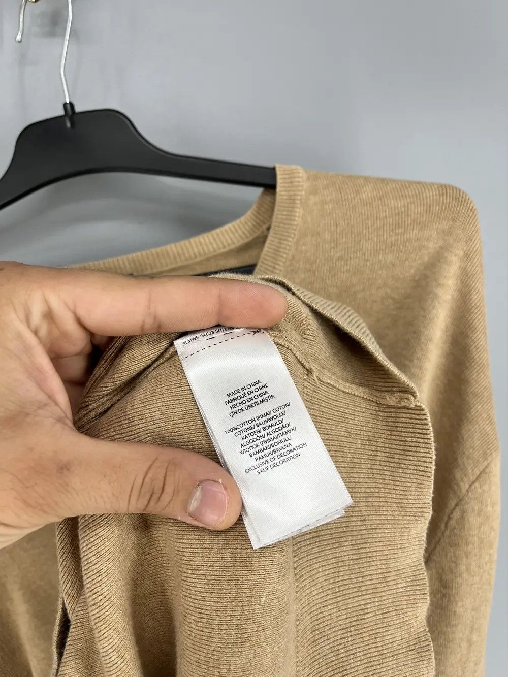 Polo Ralph Lauren Vintage Polo Ralph Lauren V-Neck Sweater 90s beige Size US XL / EU 56 / 4 - 9 Thumbnail