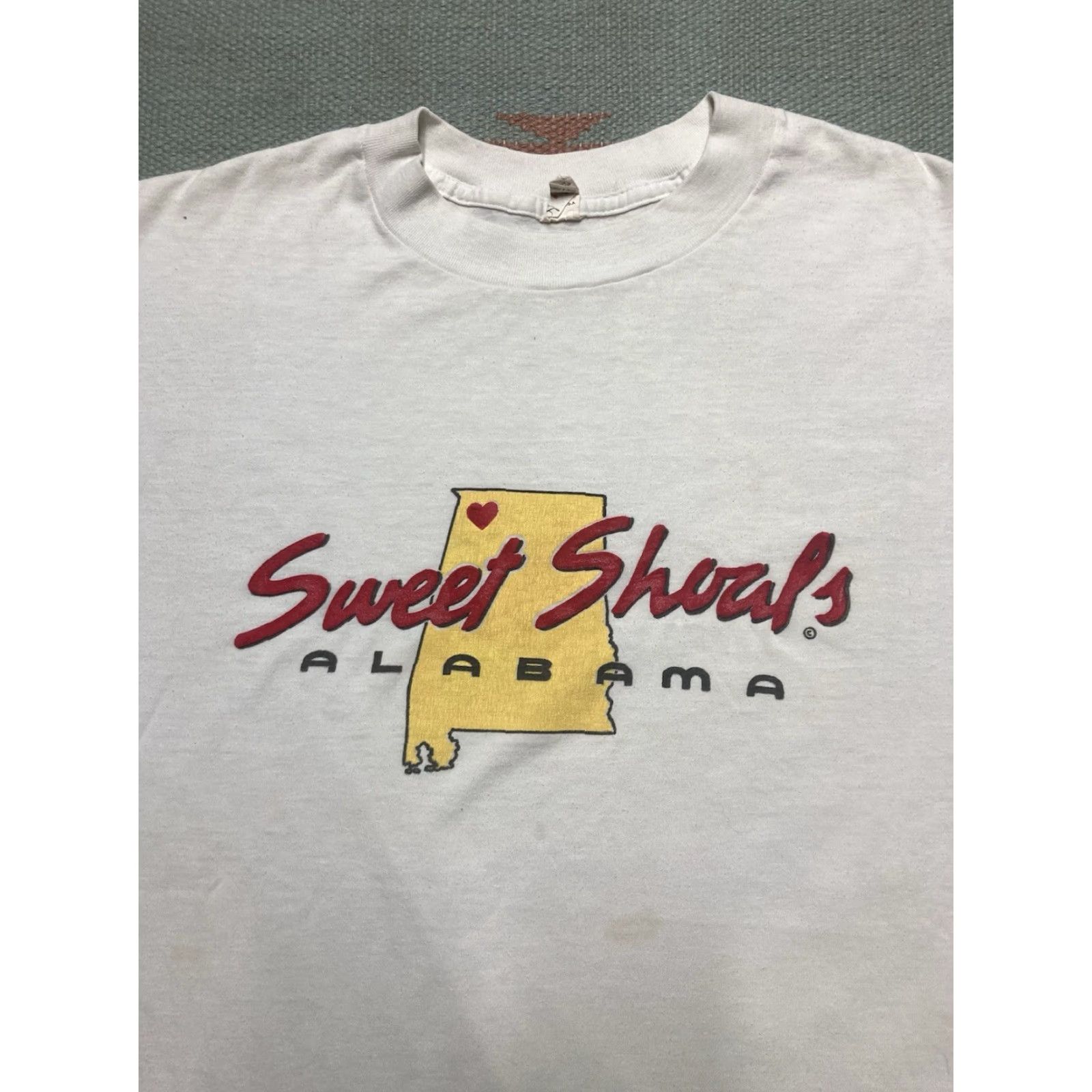 Vintage VINTAGE 80s T Shirt Sweet Shoals Alabama Soft Comfy Single Stitch Boxy XL Men's White Size US XL / EU 56 / 4 - 2 Thumbnail