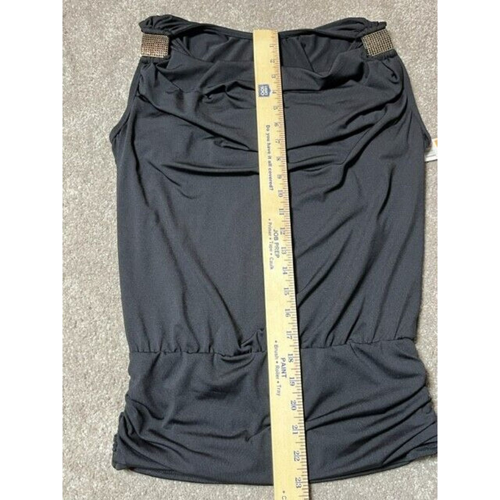 Other Carmen Marc Valvo Tankini Top Womens S Drape Buckle Black Size S / US 4 / IT 40 - 5 Thumbnail