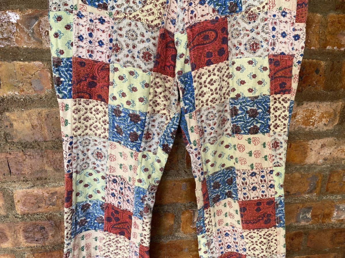 Super Lovers 1990s MU CHA CHA Japan Patchwork Flare bush Pants Size US 31 - 4 Thumbnail