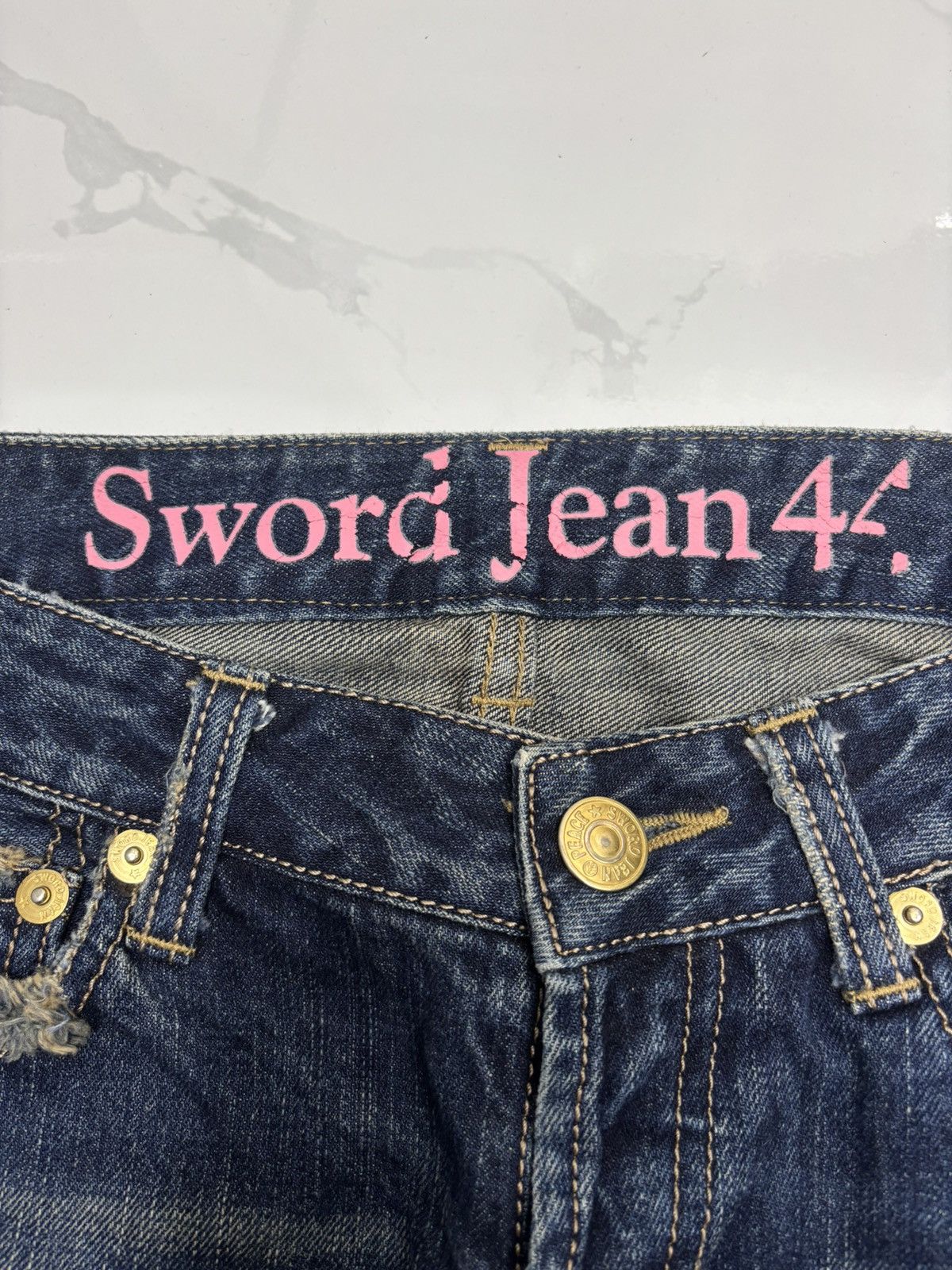 Hysteric Glamour Flare Jeans Japanese Sword Fish Distressed Low Rise Jeans Size US 28 / EU 44 - 9 Thumbnail