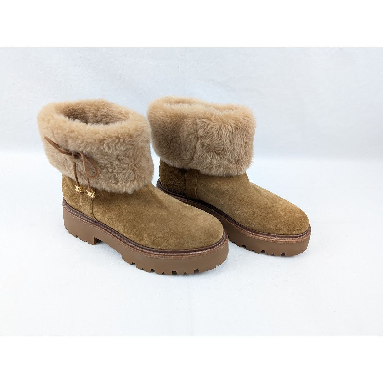 Celine o1rshd1 Shearling Boots in Brown Size US 11 / IT 41 - 12 Thumbnail