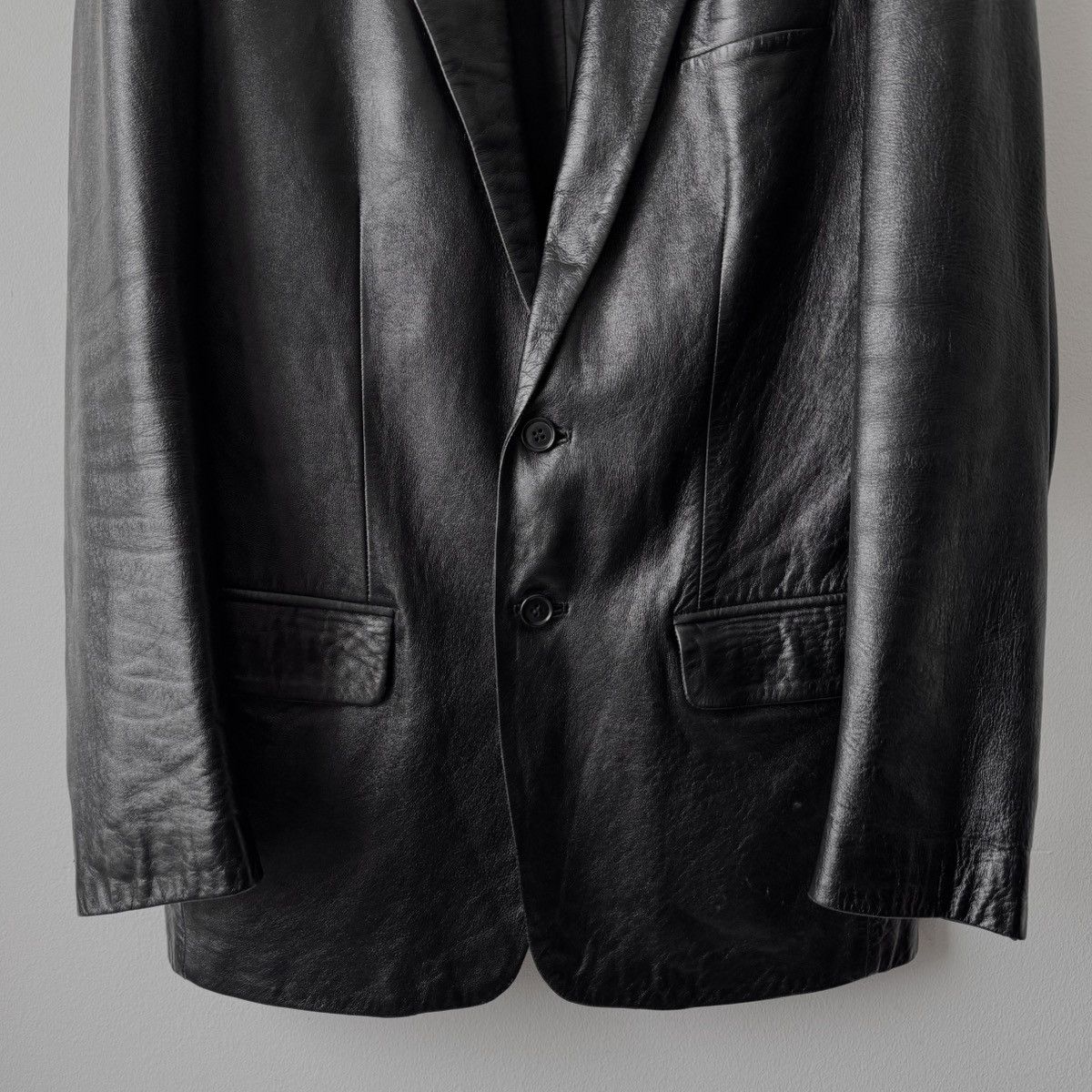 Helmut Lang Helmut Lang 1990’s Black Leather Blazer Jacket Size US M / EU 48-50 / 2 - 3 Thumbnail