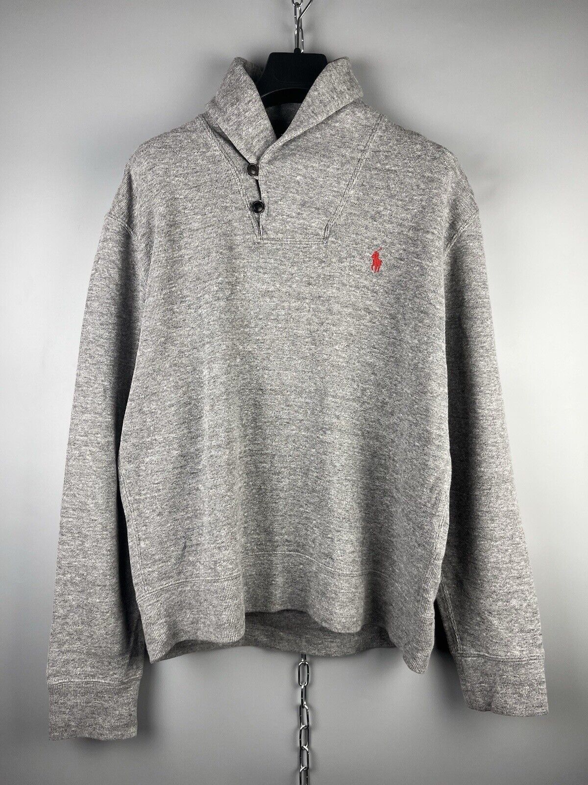 Polo Ralph Lauren Polo Ralph Lauren Shawl Neck Gray Pullover Sweater Size US M / EU 48-50 / 2 - 1 Thumbnail