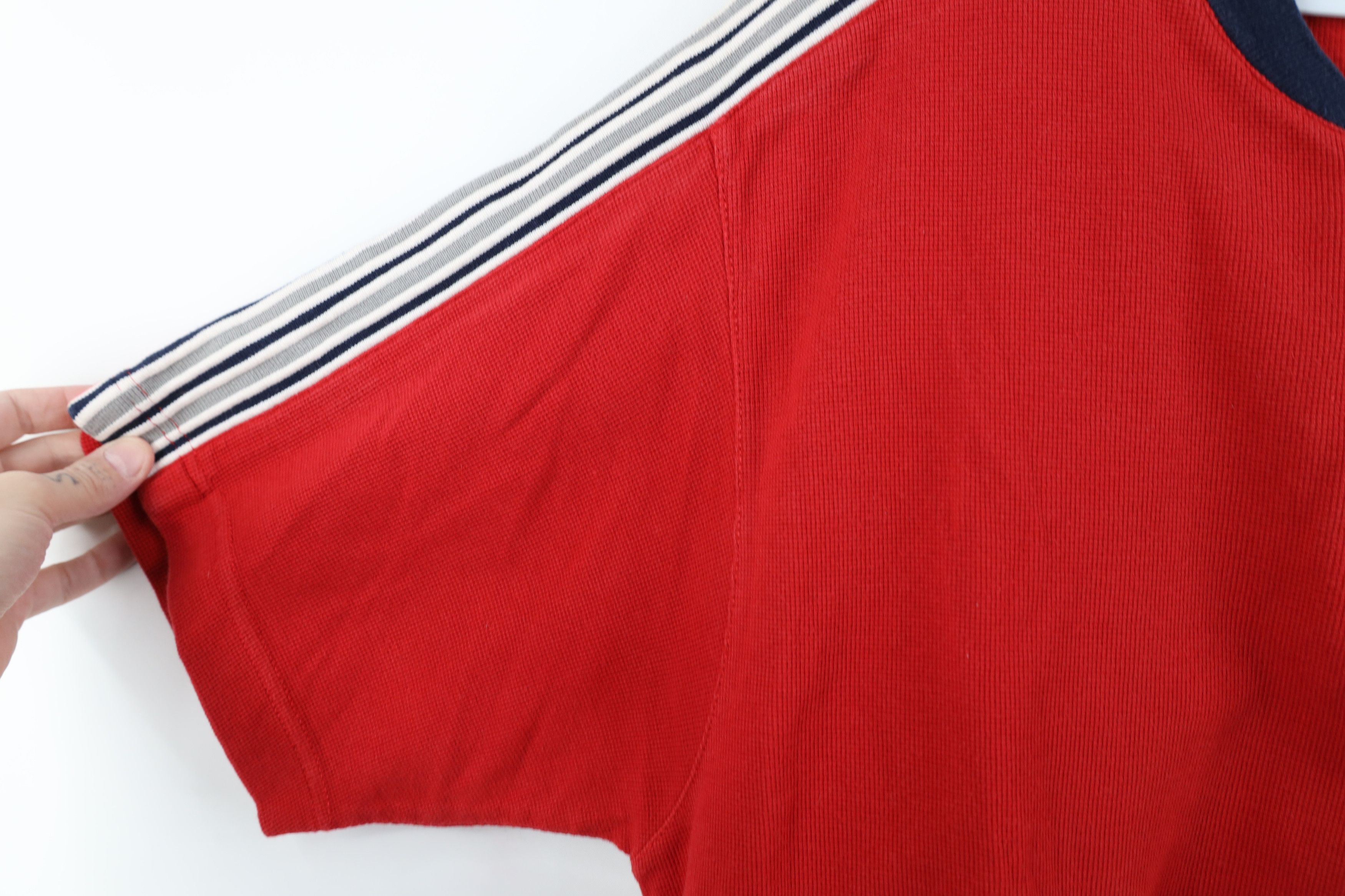 Tommy Hilfiger Vintage 90s Tommy Hilfiger Waffle Knit Half Zip T-Shirt Size US L / EU 52-54 / 3 - 8 Thumbnail