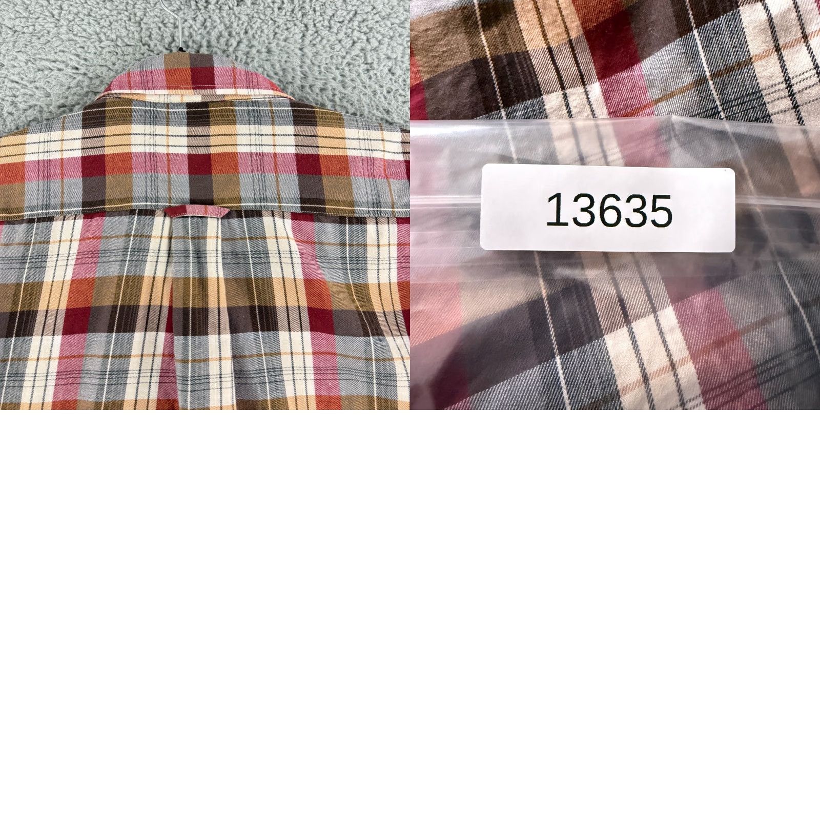 Vintage Woods & Gray Button-Down Shirt Mens Large Brown Plaid Long Sleeve Cotton Casual Size US L / EU 52-54 / 3 - 9 Thumbnail