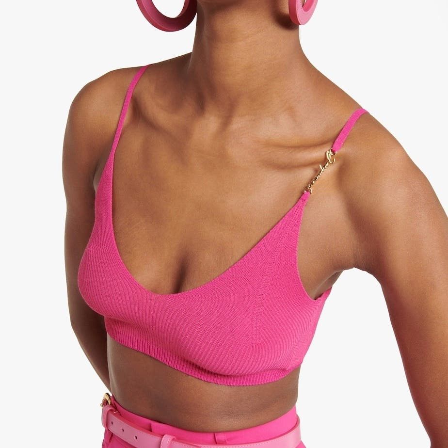 Image of Jacquemus Pink Bandeau Pralu Bralette Crop Top - Small - Nwt, Women's