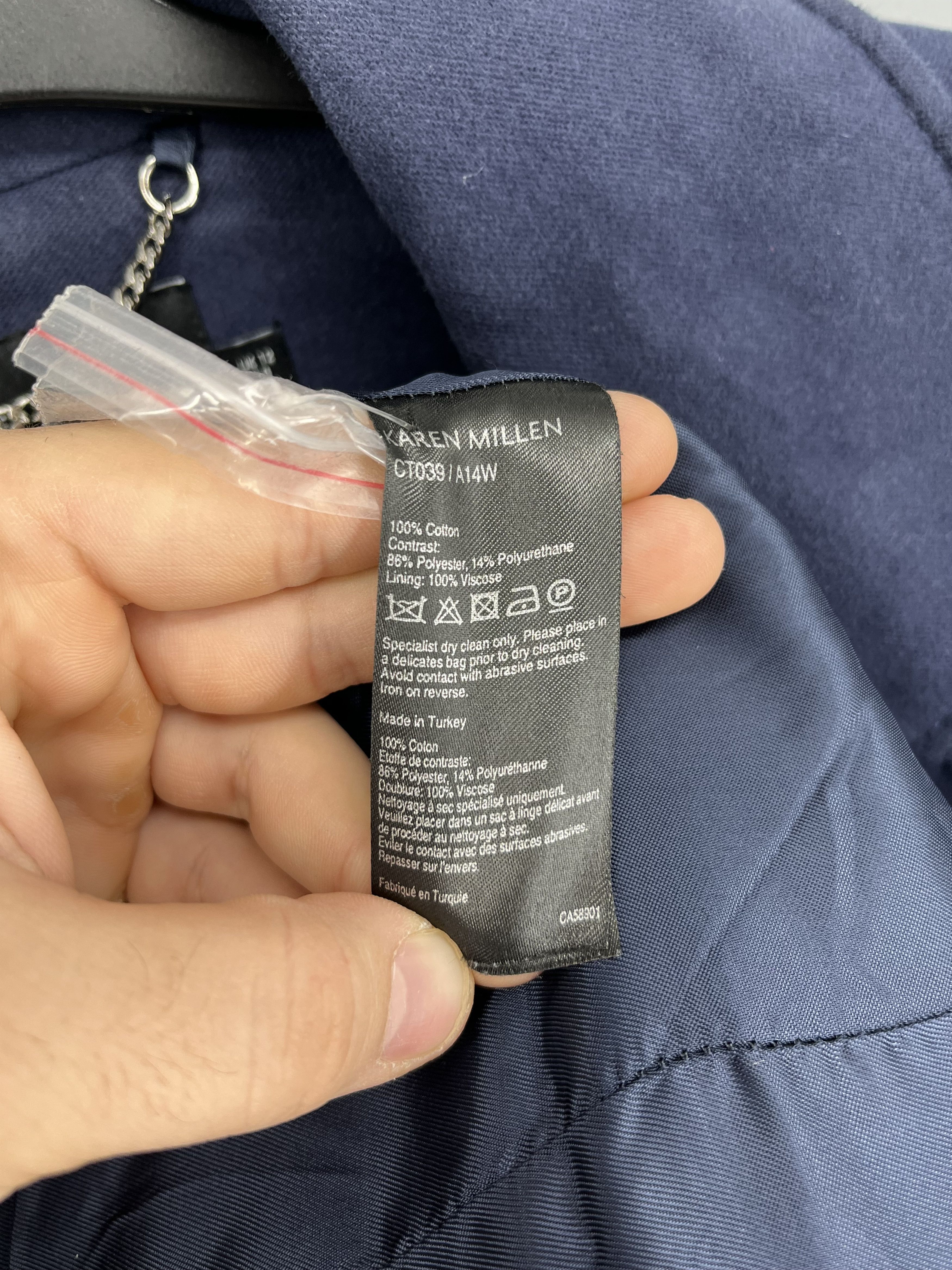 Karen Millen Women's 8 Double Breasted Navy Pea Coat