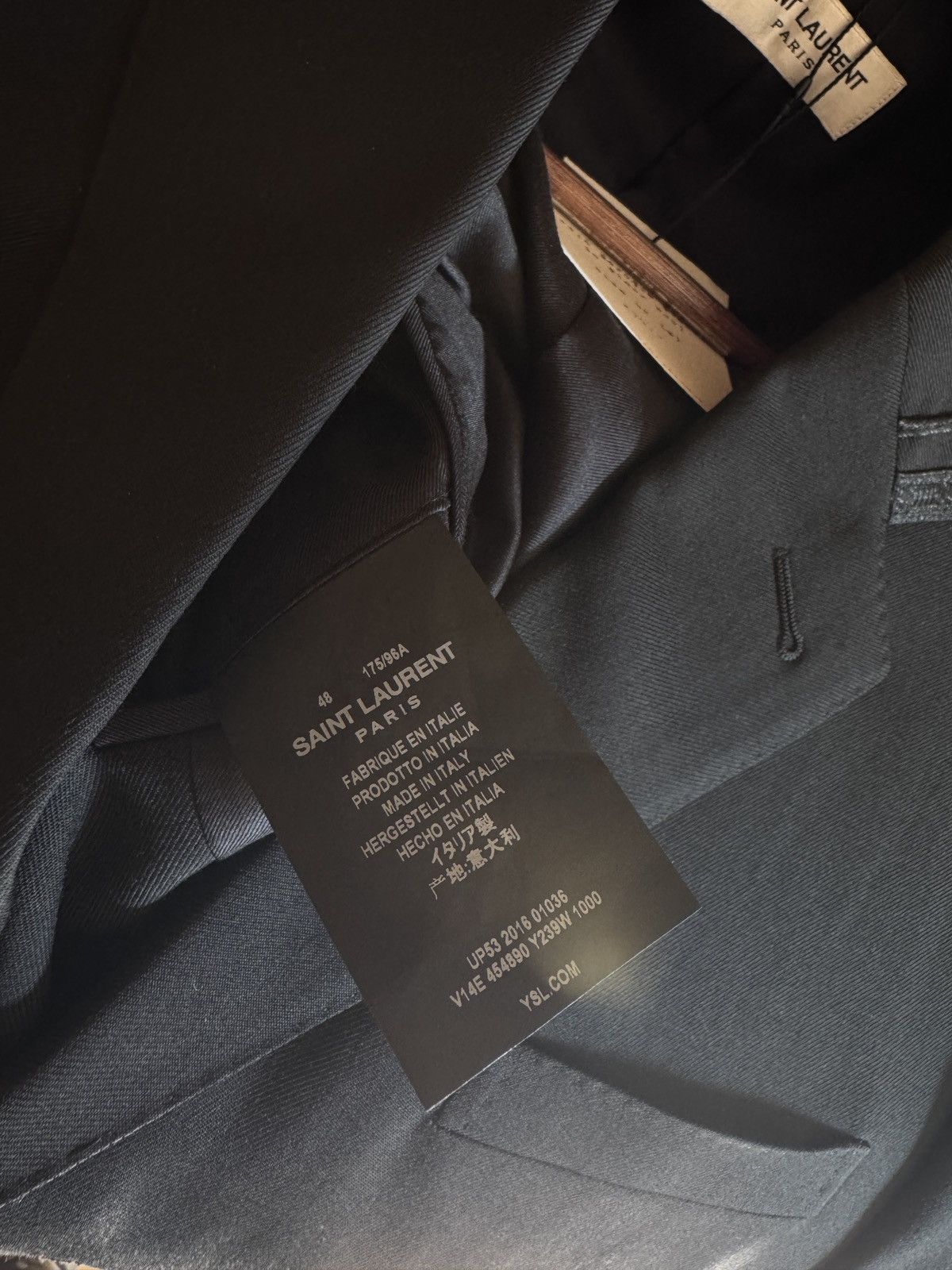 Saint Laurent Paris FW16 Baroque Blazer in Black Wool Size 48R - 7 Thumbnail