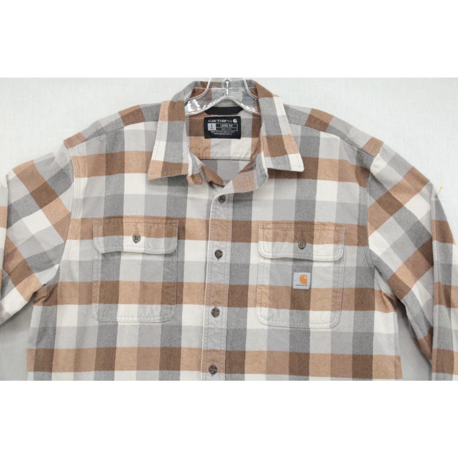 Carhartt VINTAGE Carhartt Heavy Flannel Shirt Mens L-Tall Loose Fit Plaid Heavyweight Cotton Ranch Wear Size US L / EU 52-54 / 3 - 2 Thumbnail