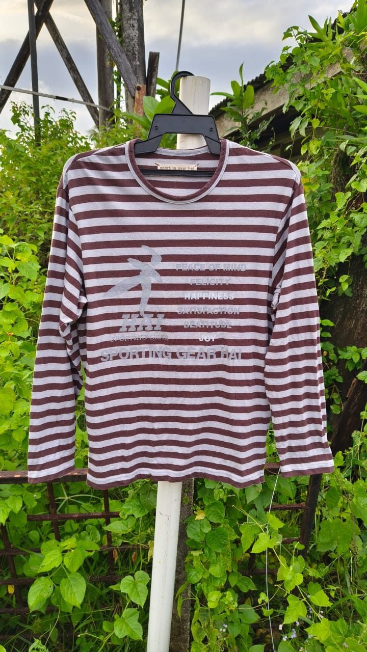 Hai Sporting Gear × Issey Miyake Vintage Hai Sporting Gear tshirt long sleeve Stripe Size L / US 10 / IT 46 - 1 Thumbnail