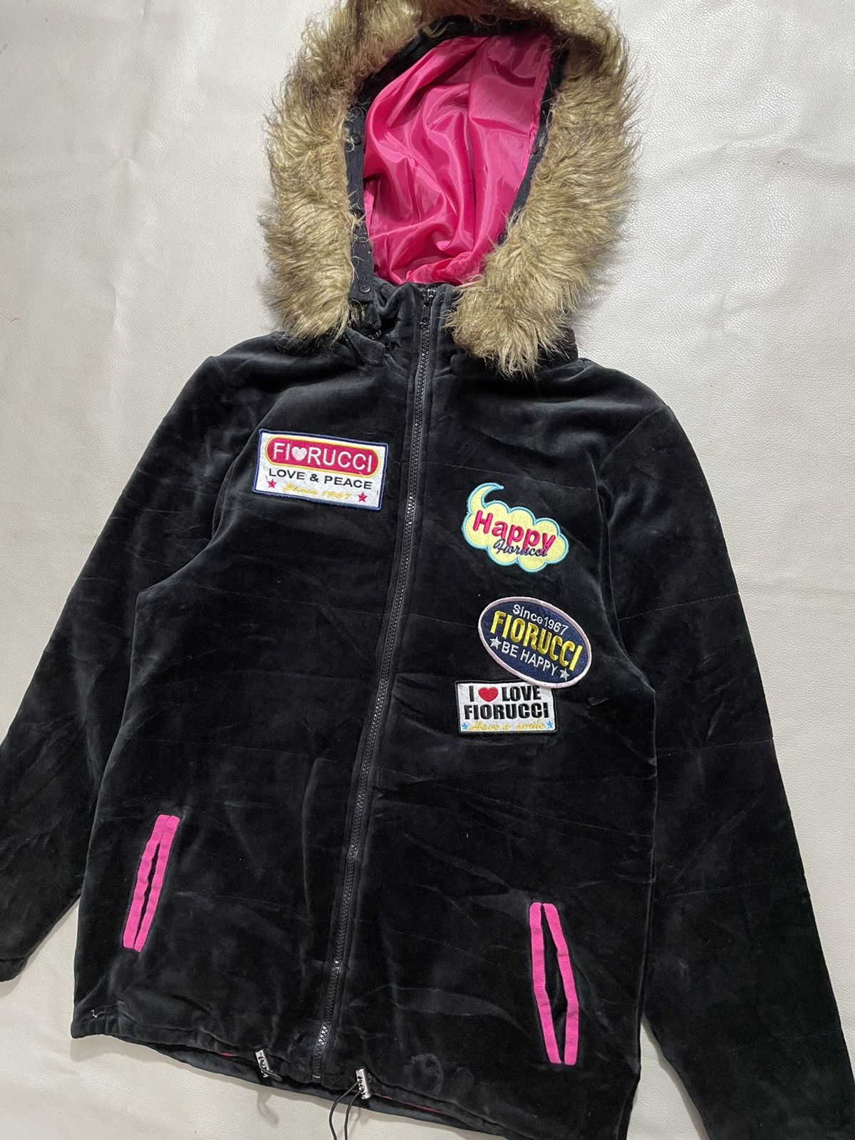 Hysteric Glamour Fiorucci Black Velvet zip Fur Hoodie Size US S / EU 44-46 / 1 - 2 Thumbnail