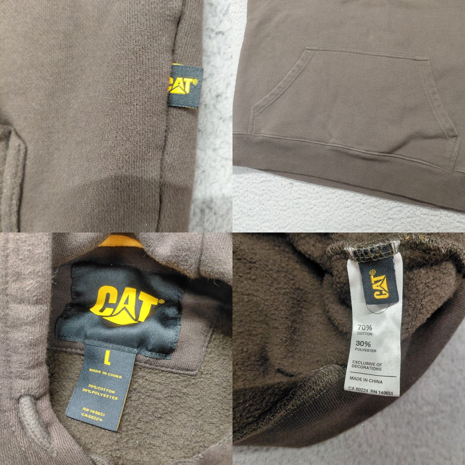 Vintage VINTAGE Caterpillar CAT Hoodie Men's Large Brown/Yellow Logo Pullover Long Sleeve Size US L / EU 52-54 / 3 - 9 Thumbnail