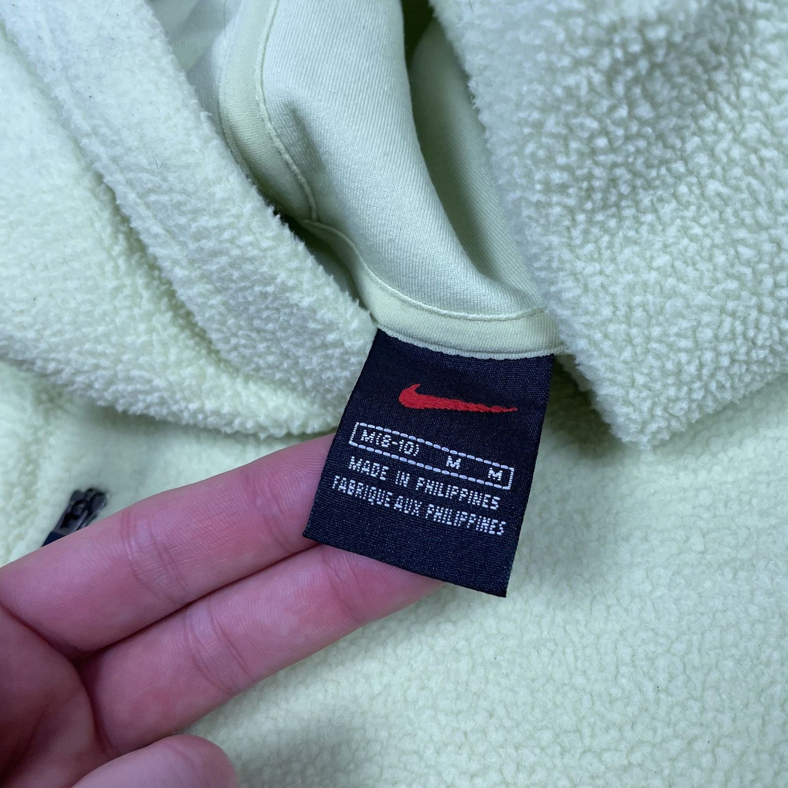 Nike × Vintage Nike Women's Lime Spellout Fleece Pullover Hoodie M (8-10) Size M / US 6-8 / IT 42-44 - 7 Thumbnail