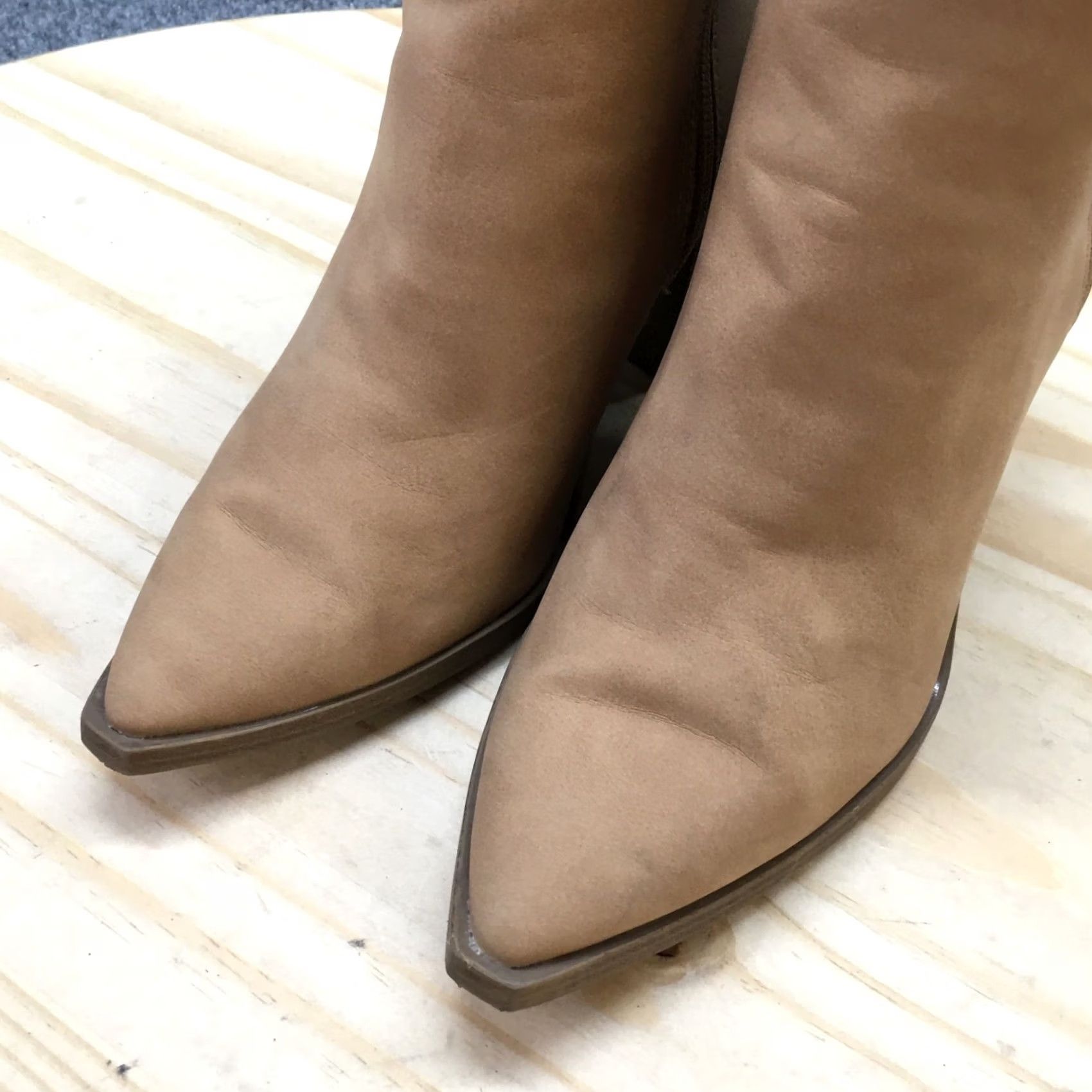 Vintage Universal Thread Boots Womens 6.5 Ankle Bootie Brown Faux Leather Block Casual Size US 7 / IT 37 - 4 Thumbnail