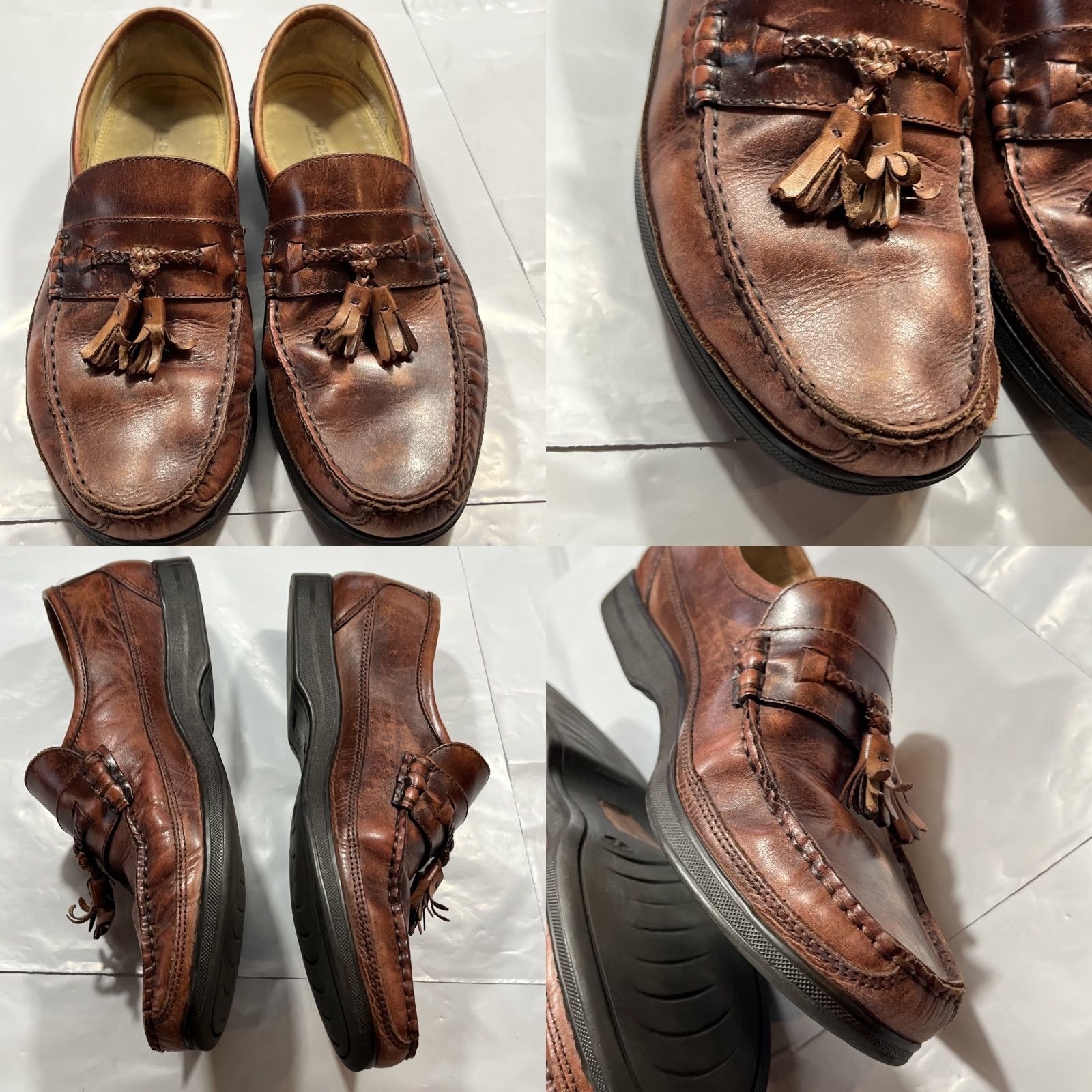 Florsheim VINTAGE Florsheim Barletta Tassel Loafers Men’s 10D Leather Kiltie Brazil Brown Leather Slip On Dress Size US 10 / EU 43 - 8 Thumbnail