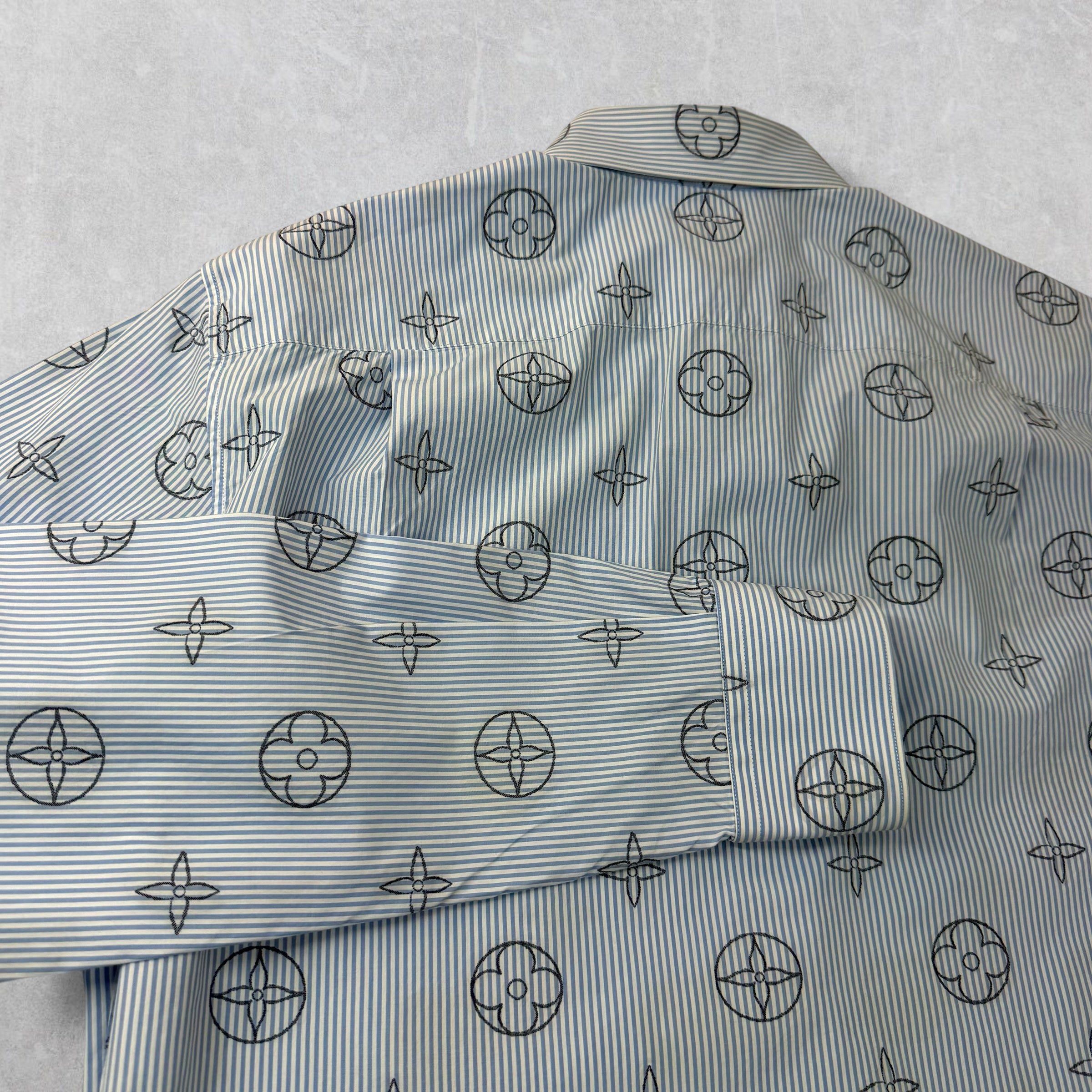 Louis Vuitton Louis Vuitton Monogram Placed Graphic Striped Shirt M Size US M / EU 48-50 / 2 - 4 Thumbnail