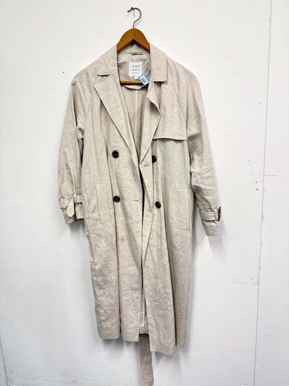Other John Lewis & Partners Beige Linen Trench Coat Size 10 Size M / US 6-8 / IT 42-44 - 1 Thumbnail