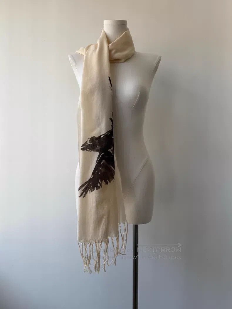 Yohji Yamamoto Yohji Yamamoto 06SS Ink Crow Shawl Scarf Size ONE SIZE - 7 Thumbnail