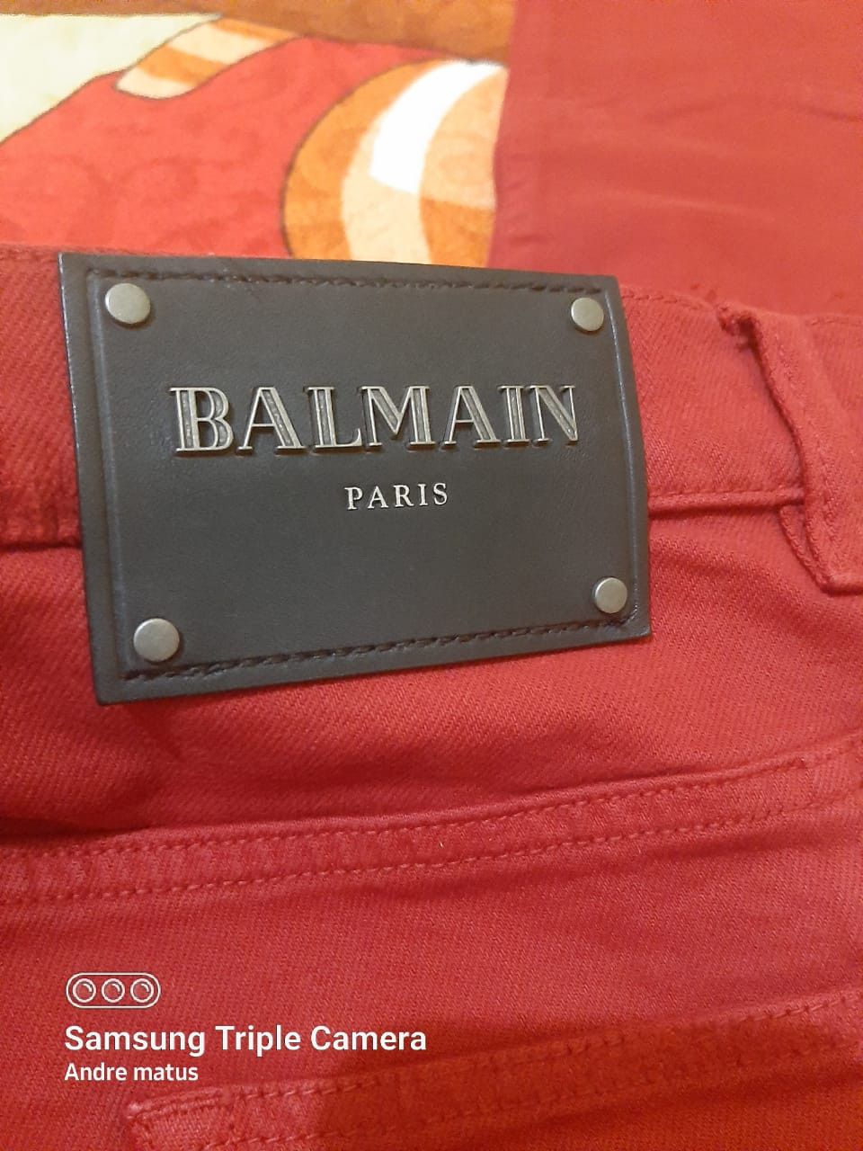 Balmain Balmain red ripped bikers jeans Size US 33 - 5 Thumbnail