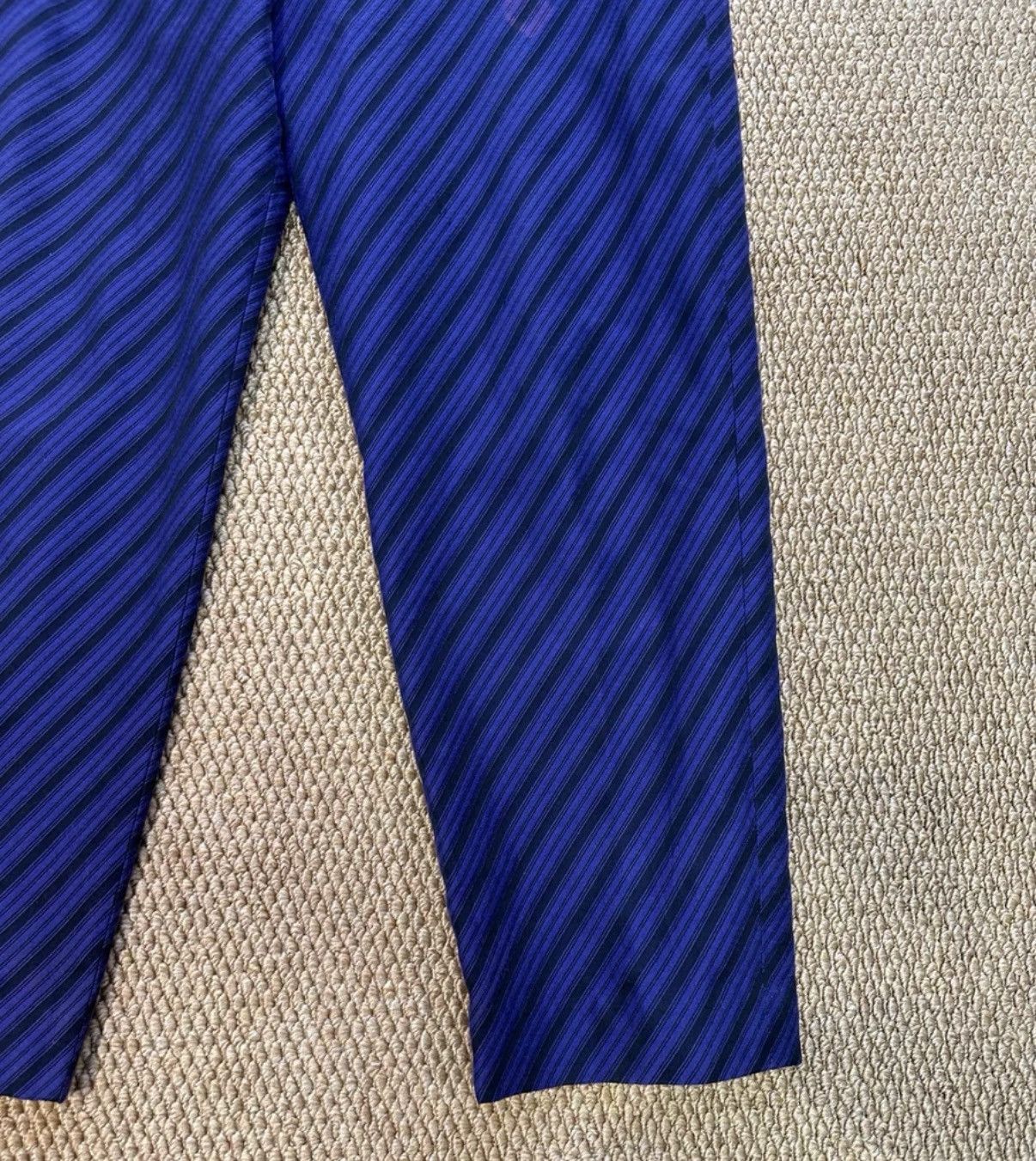 Sulvam Sulvam Purple Striped Wool Pants K23 Size US 34 / EU 50 - 3 Thumbnail