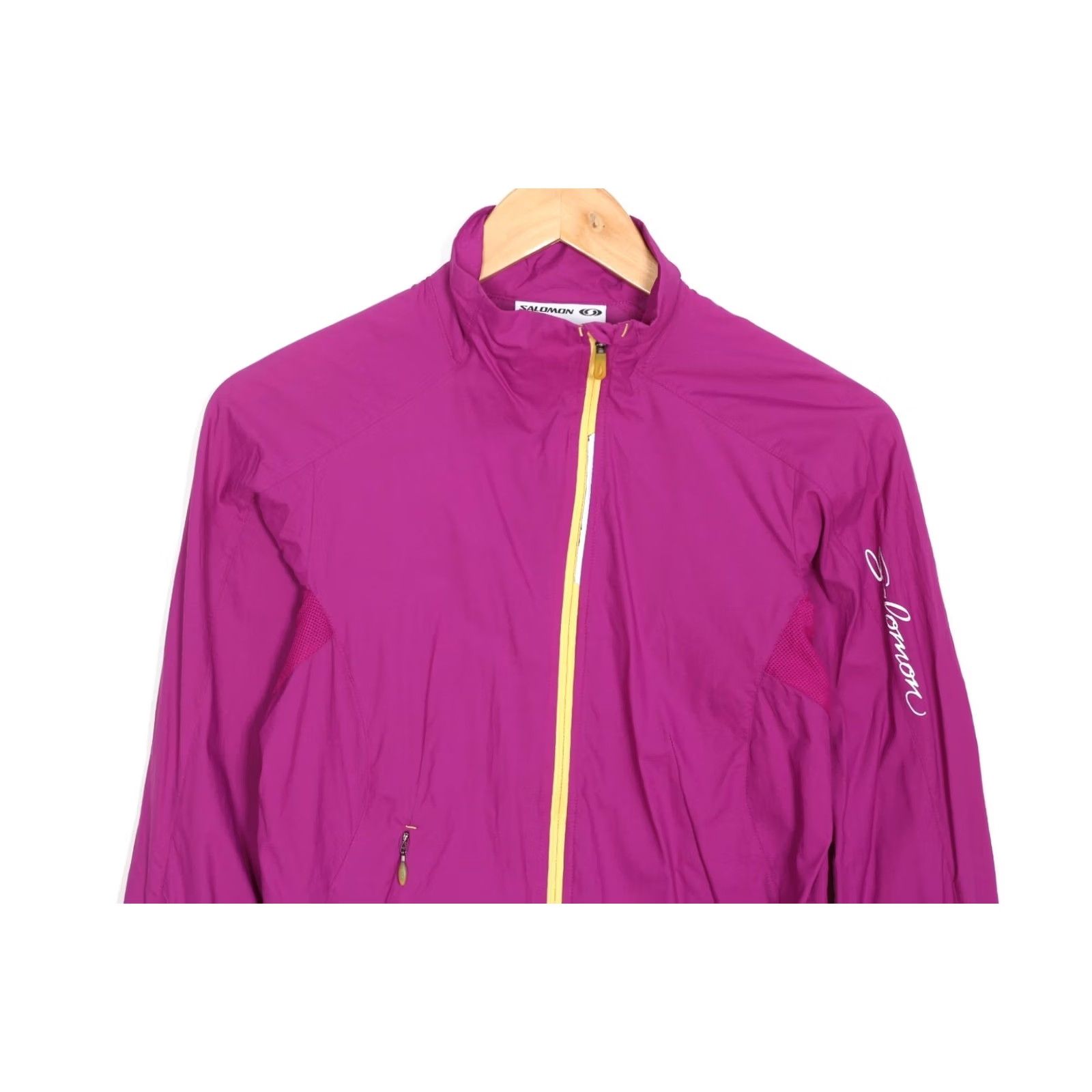 Salomon Salomon CLIMA WIND Lightweight Active Running Jacket Women XS Pink Windbreaker Regular Long Sleeve Zip Jacket Size XS / US 0-2 / IT 36-38 - 2 Thumbnail