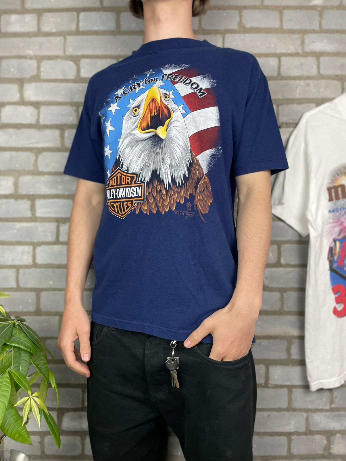 Harley Davidson × Vintage Harley Davidson 3D emblem 80’s Made in USA vintage T-shirt Size US L / EU 52-54 / 3 - 3 Thumbnail