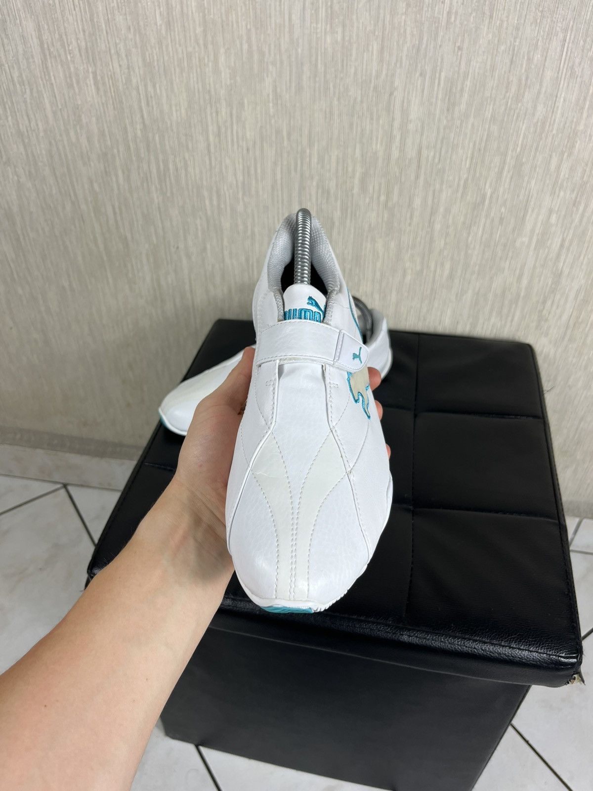 Puma × Vintage Vintage Puma y2k leather velcro shoes low sneakers speed cat Size US 8.5 / EU 41-42 - 10 Thumbnail