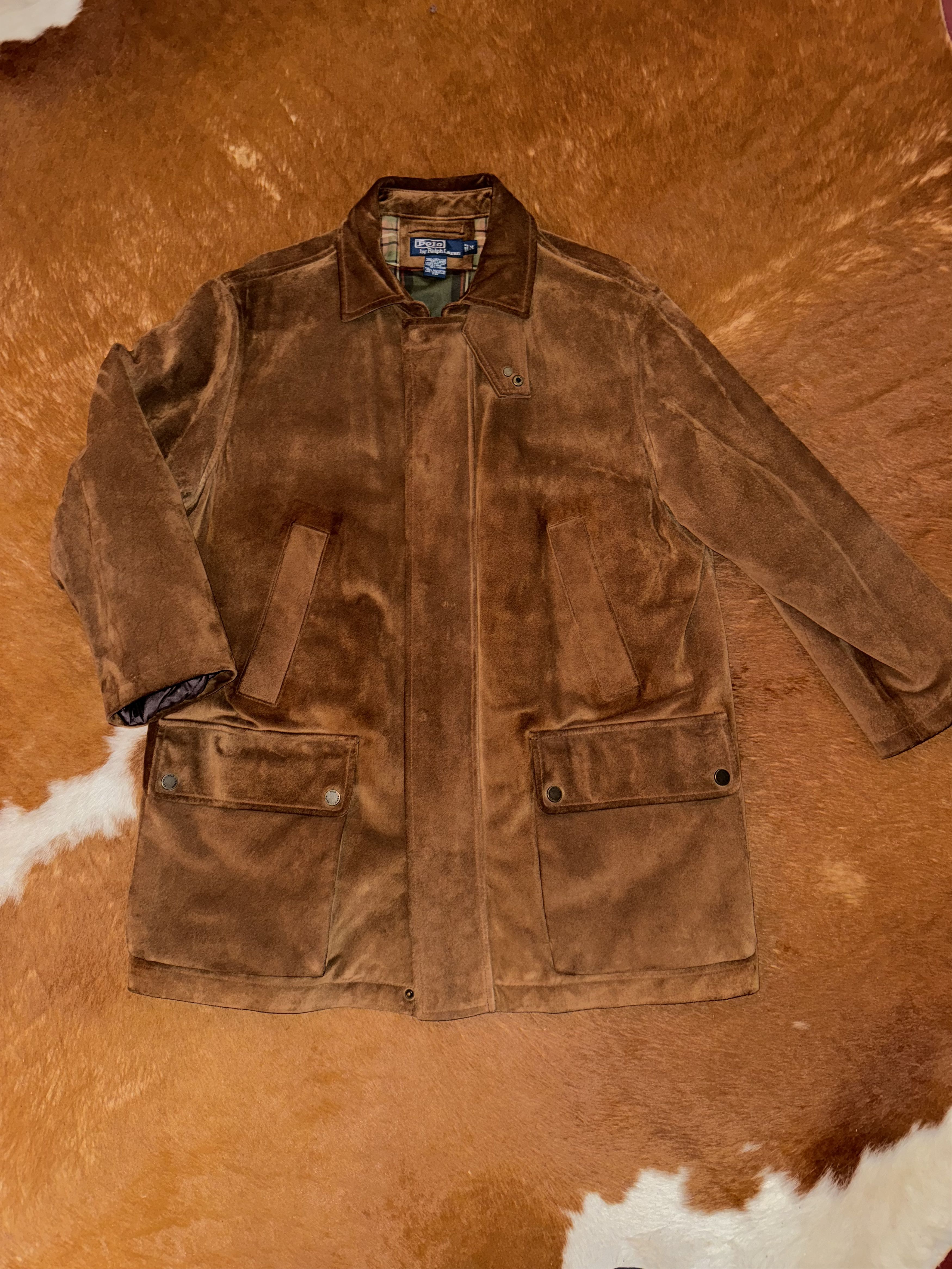 image of Polo Ralph Laurent Suede Jacket in Brown, Men's (Size Medium)