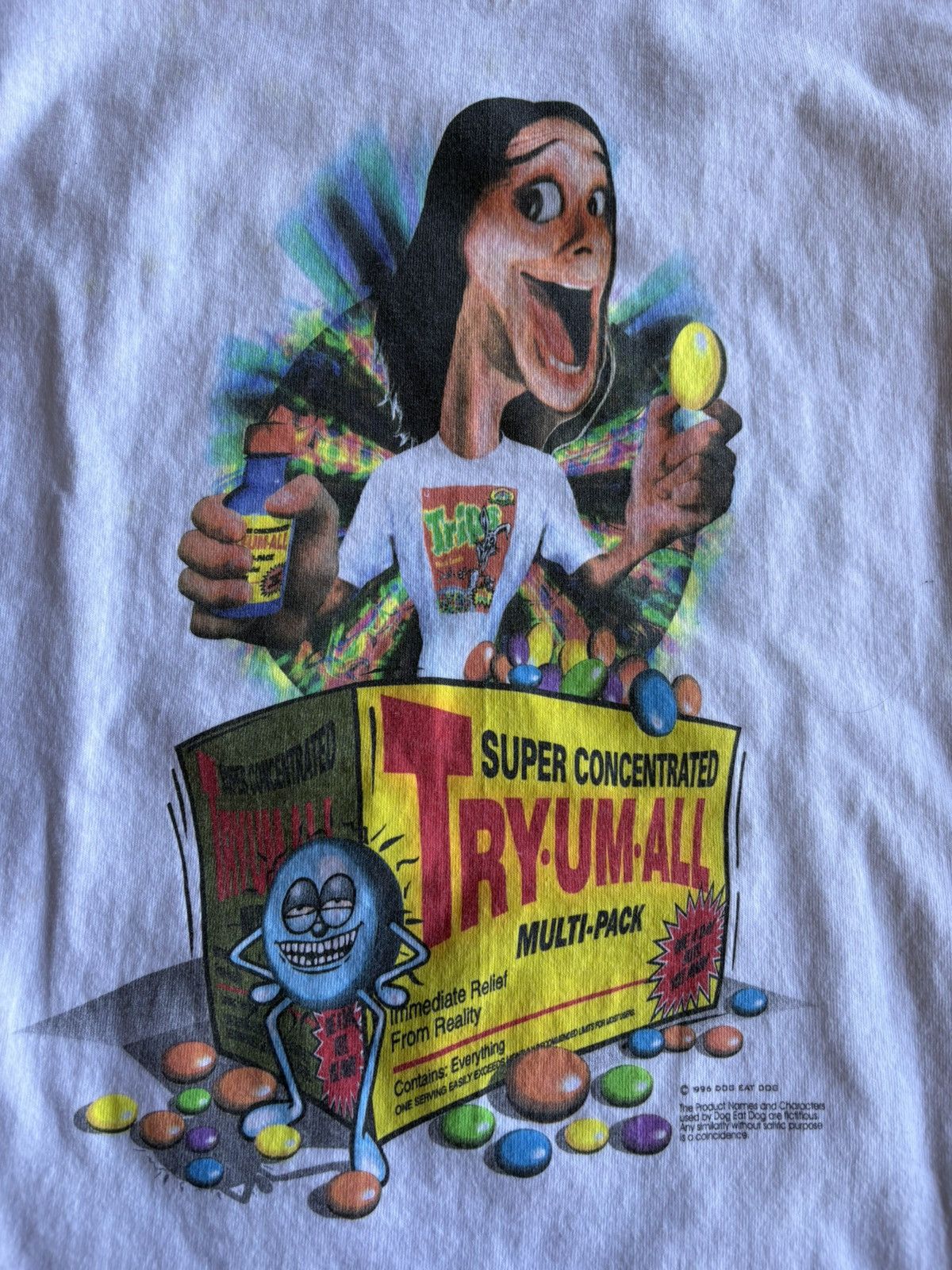 Vintage Vintage 1996 Dog Eats Dog Cereal Promo Stoner T-Shirt Size US L / EU 52-54 / 3 - 3 Thumbnail