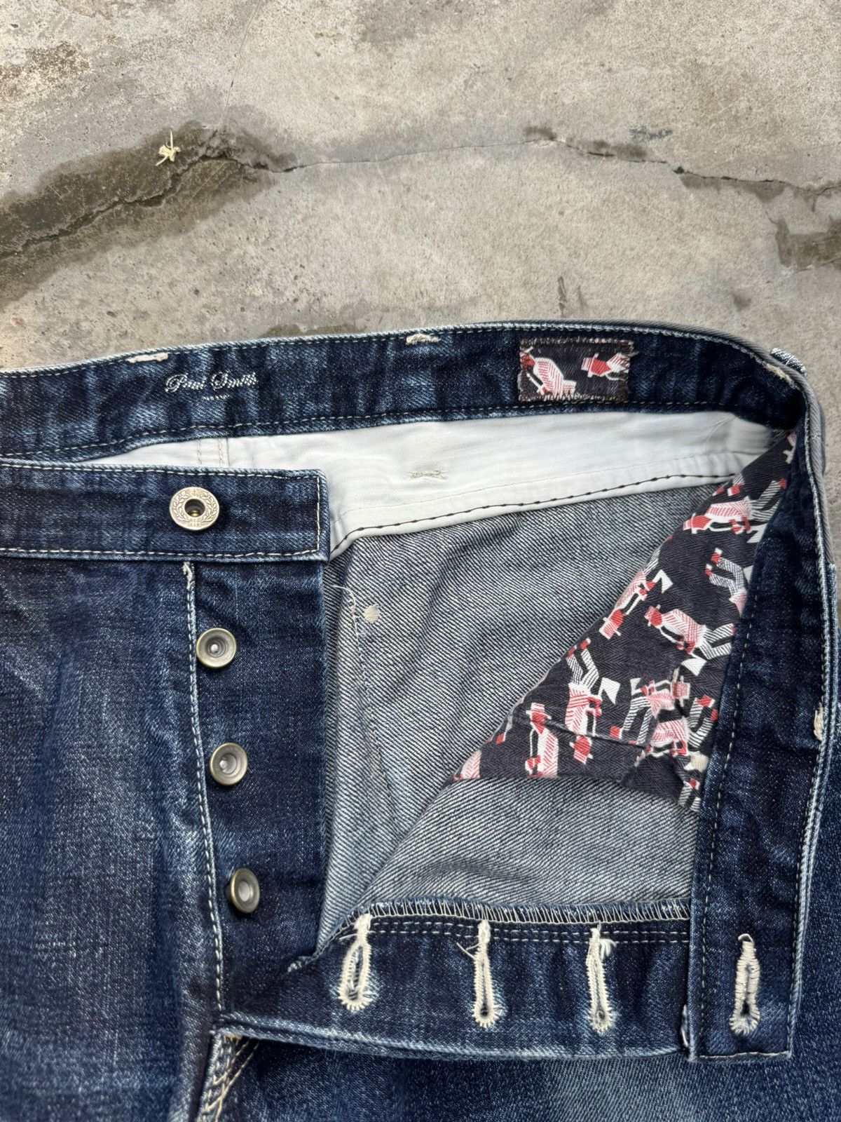 Japanese Brand Paul Smith Red Ear Selvedge Patchwork Selvedge Size US 33 - 4 Thumbnail