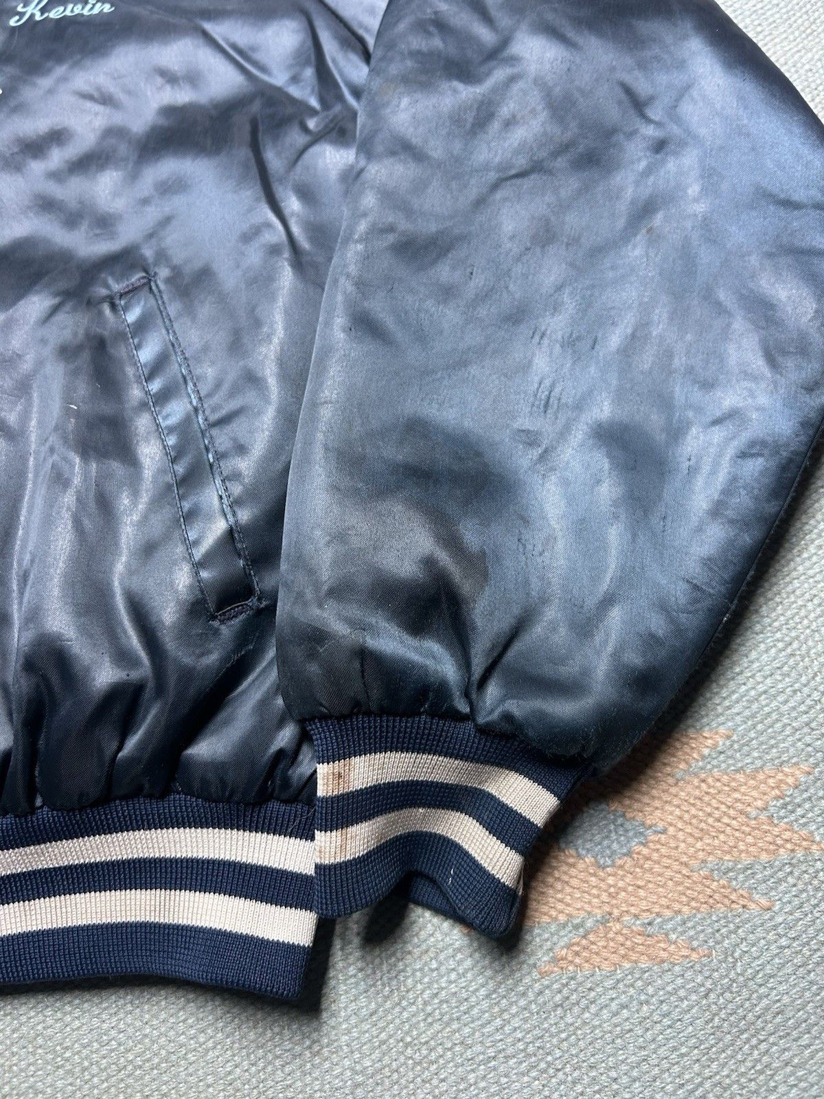 Vintage 80s satin bomber jacket hutch’s Kerrie out Montpelier ohio L Size US L / EU 52-54 / 3 - 8 Thumbnail
