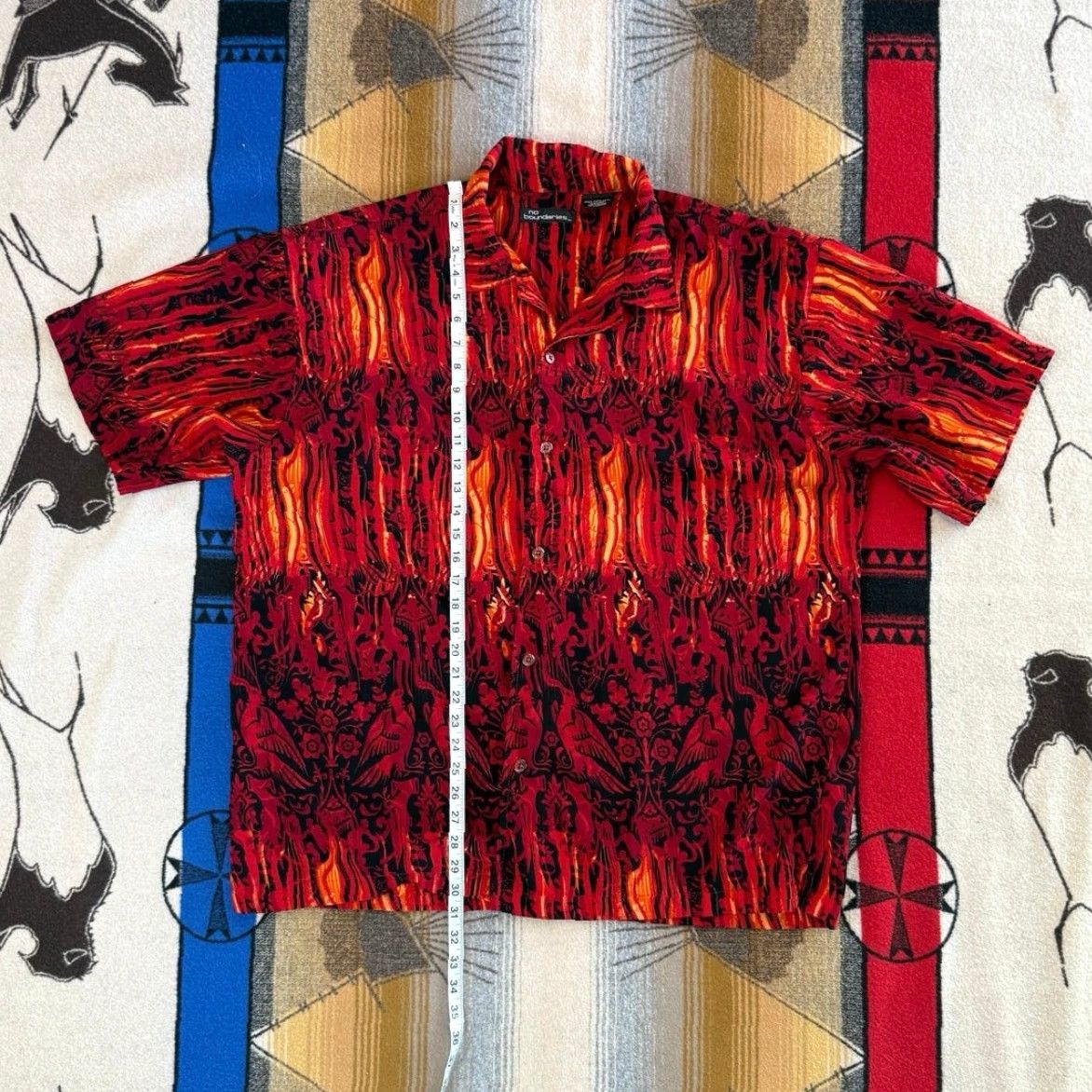 Vintage VINTAGE No Boundaries Button-Up Shirt XL Men Red Graphic Print Short Sleeve Collared Y2K Grunge Cyber Gothic Skate 90s Theme Size US XL / EU 56 / 4 - 8 Thumbnail